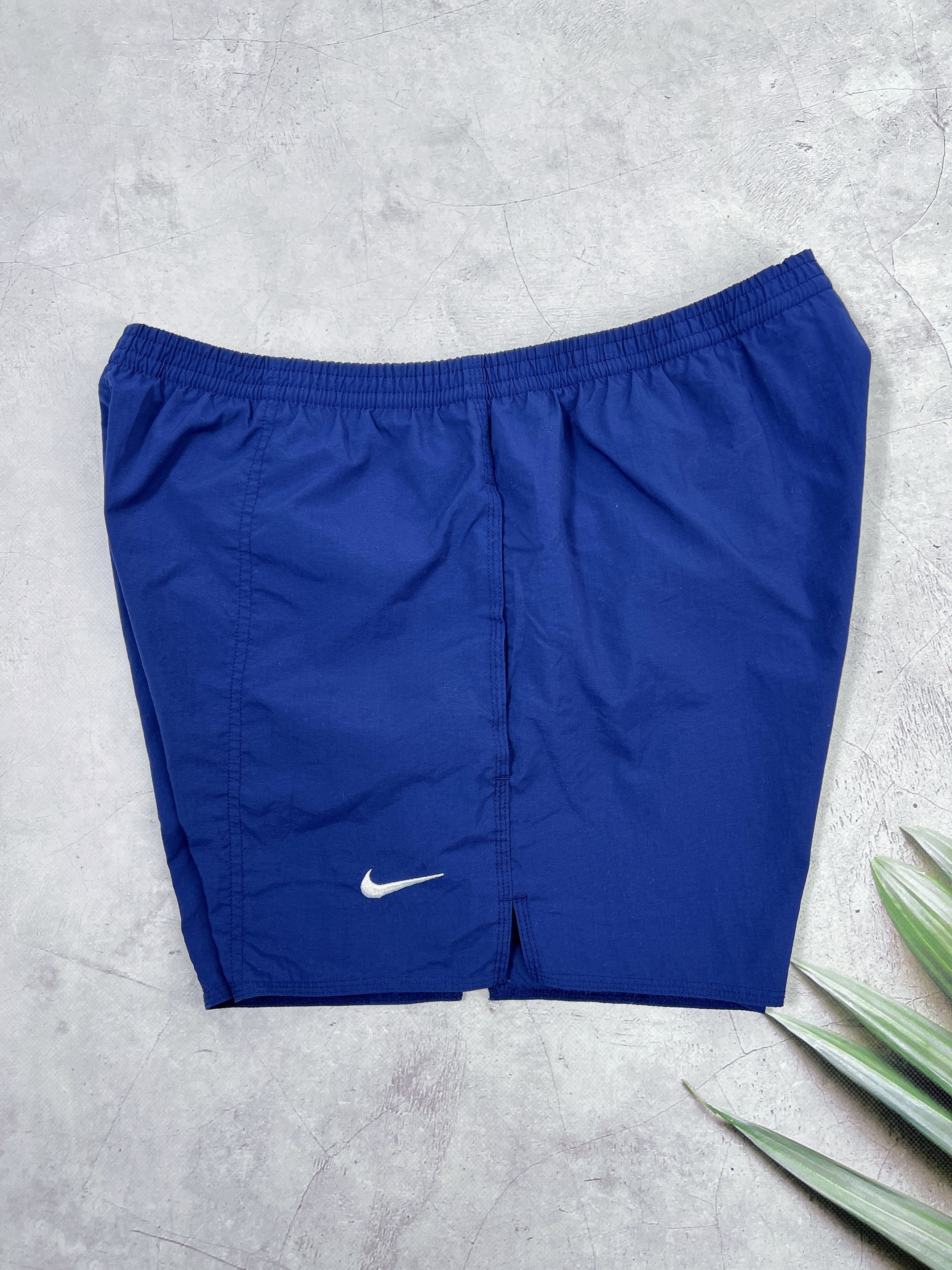 Nike × Vintage Vintage Nike Shorts Swoosh Logo Dark Blue Size US 36 / EU 52 - 5 Thumbnail