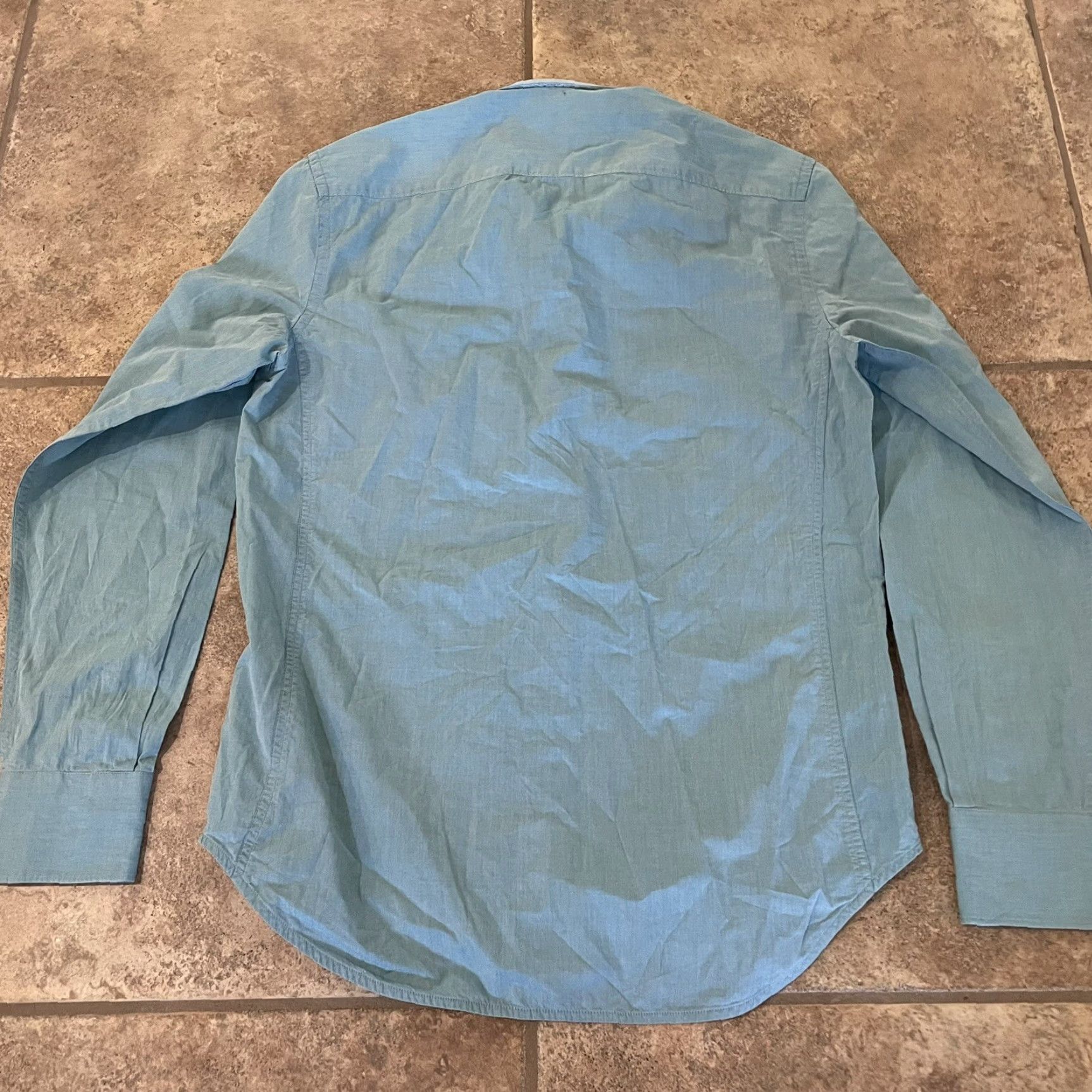 Robert Graham VINTAGE? Robert Graham Blue Long Sleeve Dress Shirt Mens Size S Button-Down Shirt Adult Small Blue Mens Size 36R - 5 Thumbnail