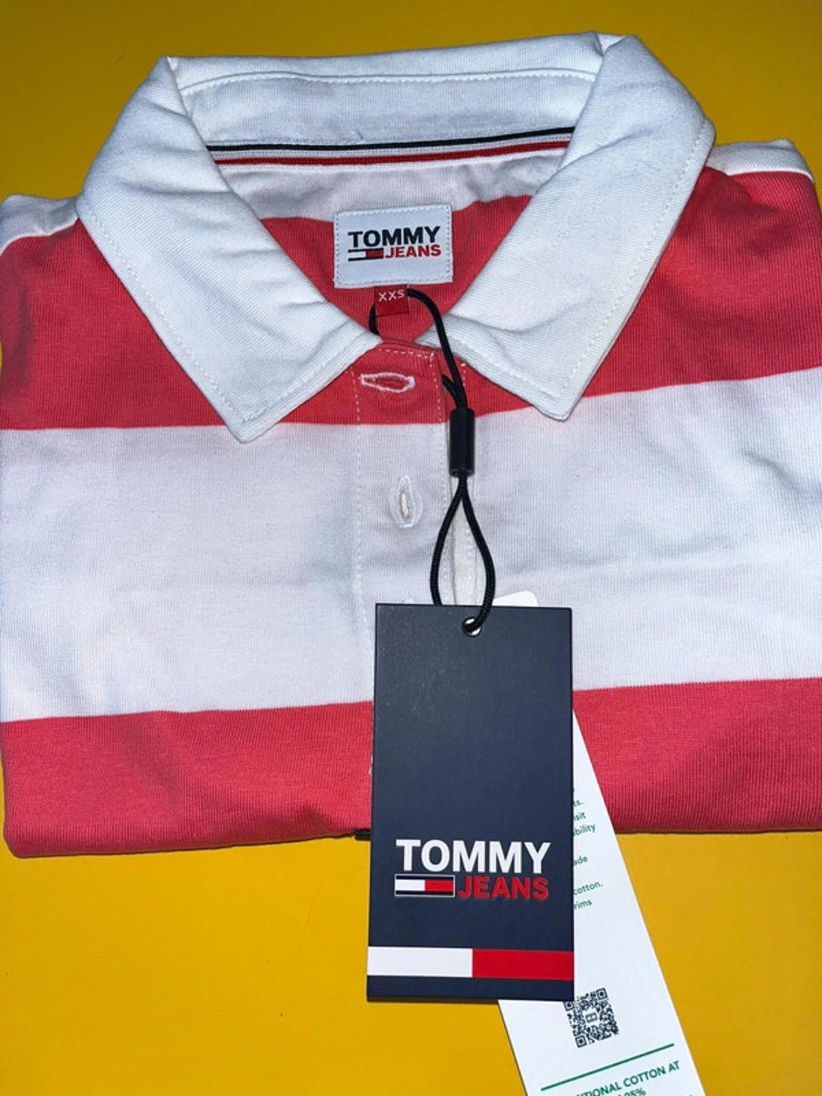 Tommy Jeans TOMMY jeans logo striped polo neck Shirt NEW With Tags Size XS / US 0-2 / IT 36-38 - 4 Thumbnail