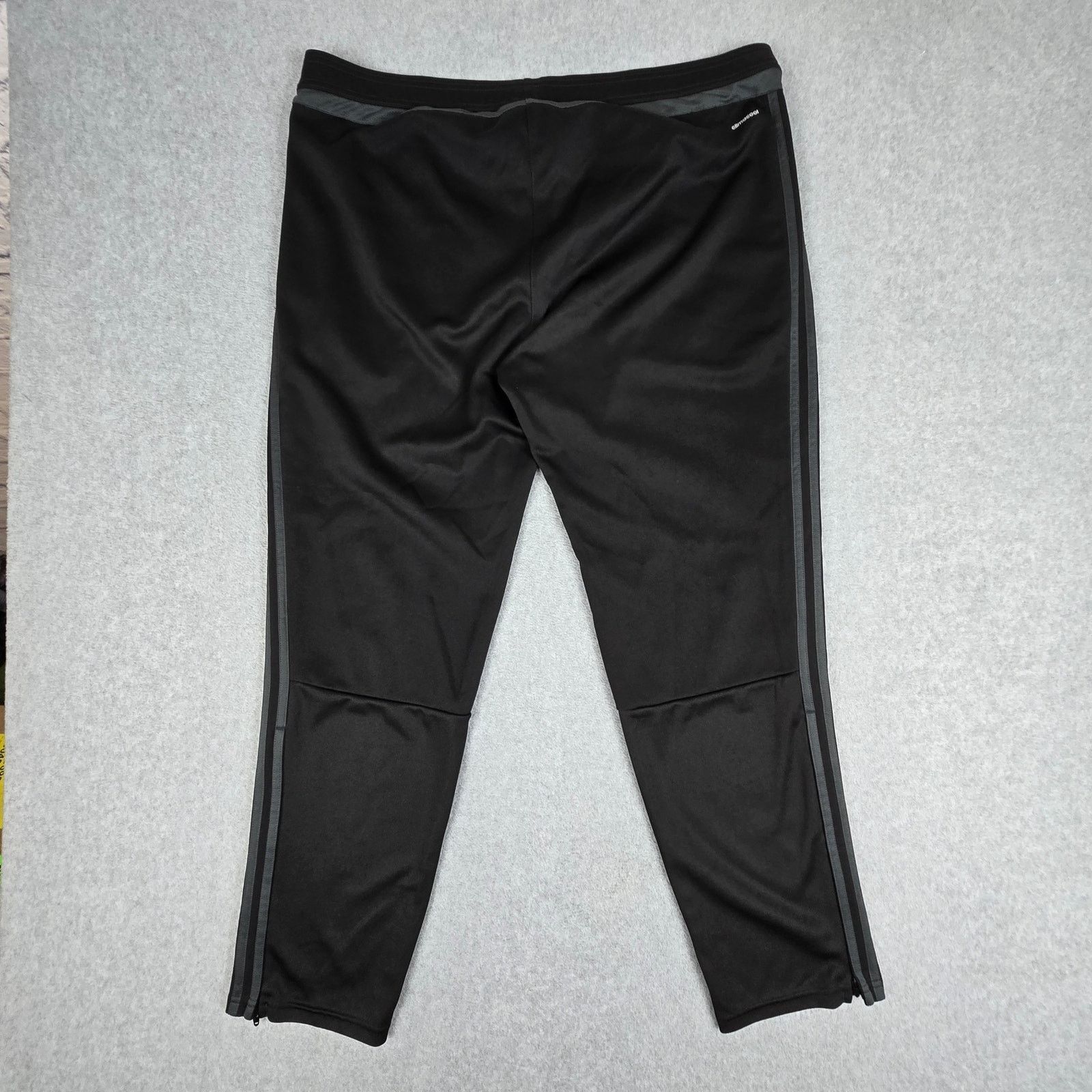 Adidas Adidas 2XL Black Track Pants Drawstring Zip Pockets & Ankles Size US 42 / EU 58 - 2 Thumbnail