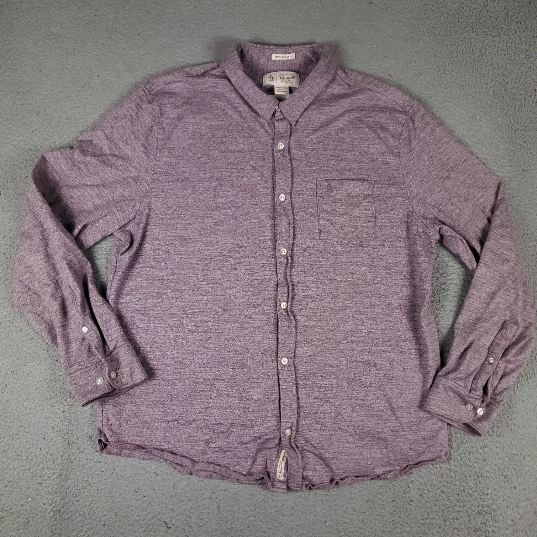 Original Penguin VINTAGE Penguin Shirt Mens 2XL Red Solid Long Sleeve Button-Up Casual Classic All Seasons Winter Spring Summer Fall Mens Size US XXL / EU 58 / 5 - 2 Thumbnail
