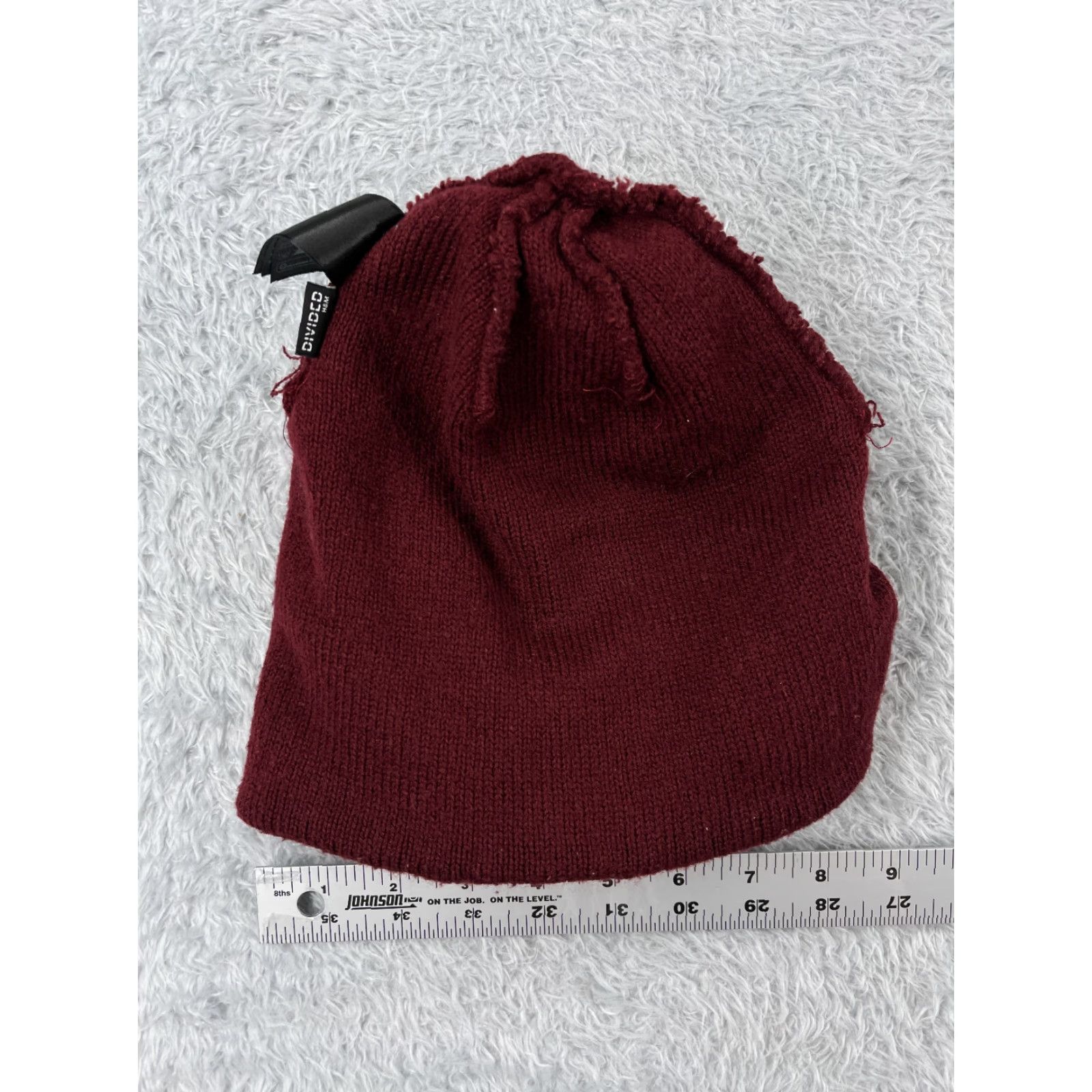 H&M H&M Beanie Adult One Size Burgundy Knit Acrylic Snow Ski Winter Hats Mens Beanie 1SZ Burgundy Ski Theme 90s Style Size ONE SIZE - 5 Thumbnail