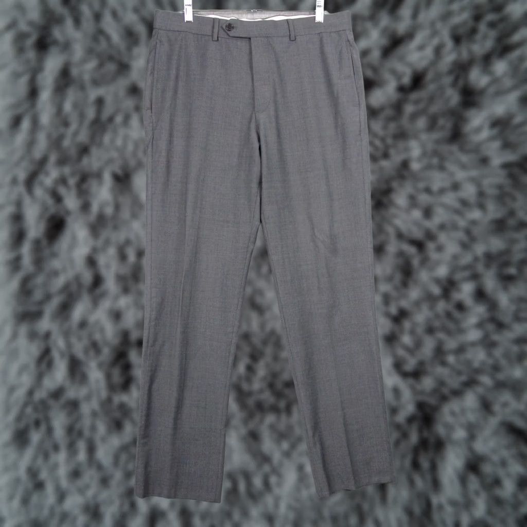 Brooks Brothers Brooks Brothers Dress Pants Mens W35/L32 Gray Wool Stretch Flat Front Regent Fit Business Formal Wedding Size US 35 - 1 Thumbnail