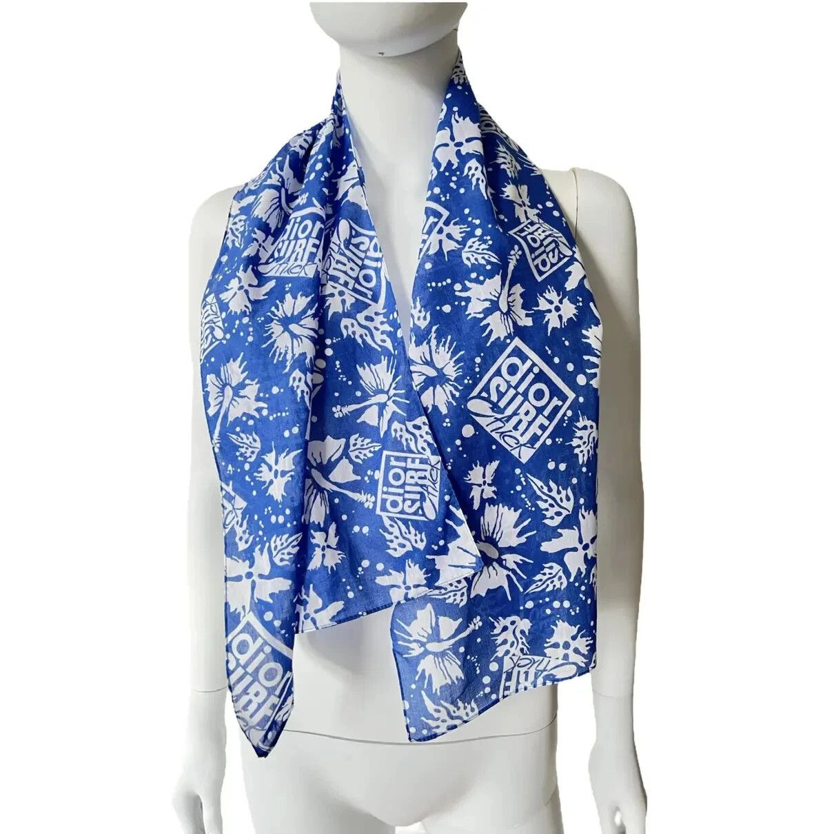 Dior DIOR Scarf Pareo Top Blue White Surf Chick NEW Womens Size ONE SIZE - 1 Thumbnail
