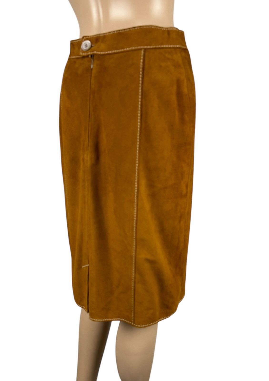 Designer × Genuine Leather × Leather Christ Leather Genuine Cuir Suede Skirt size DE36 IT42 Size 28" / US 6 / IT 42 - 7 Thumbnail