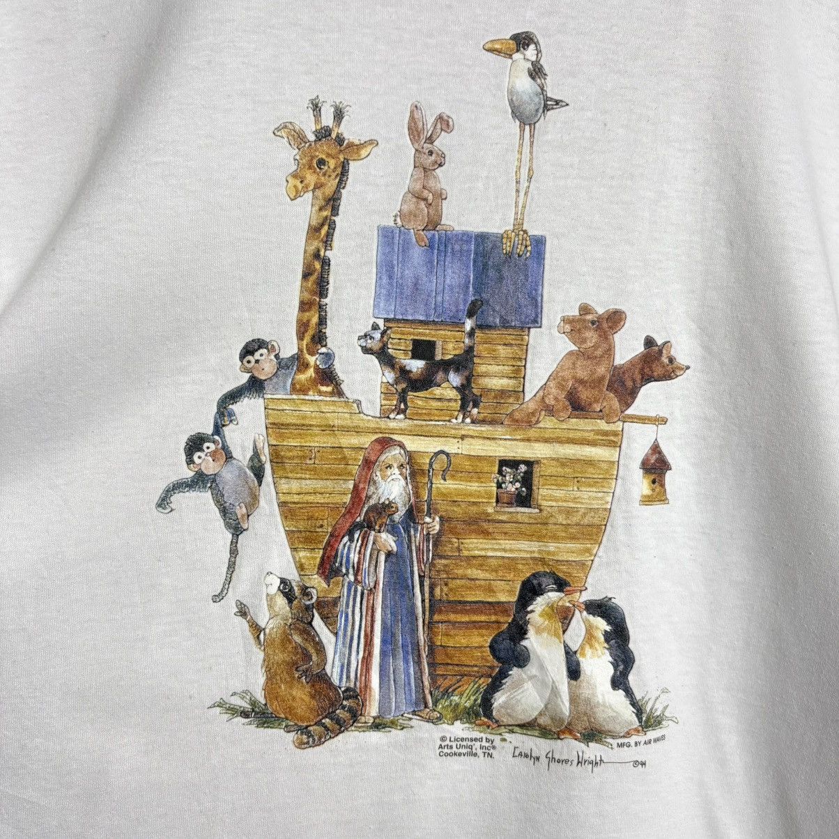 Vintage Vintage 90s Noah’s Ark Animals Air Wave Art Graphic Tee Size US XL / EU 56 / 4 - 3 Thumbnail