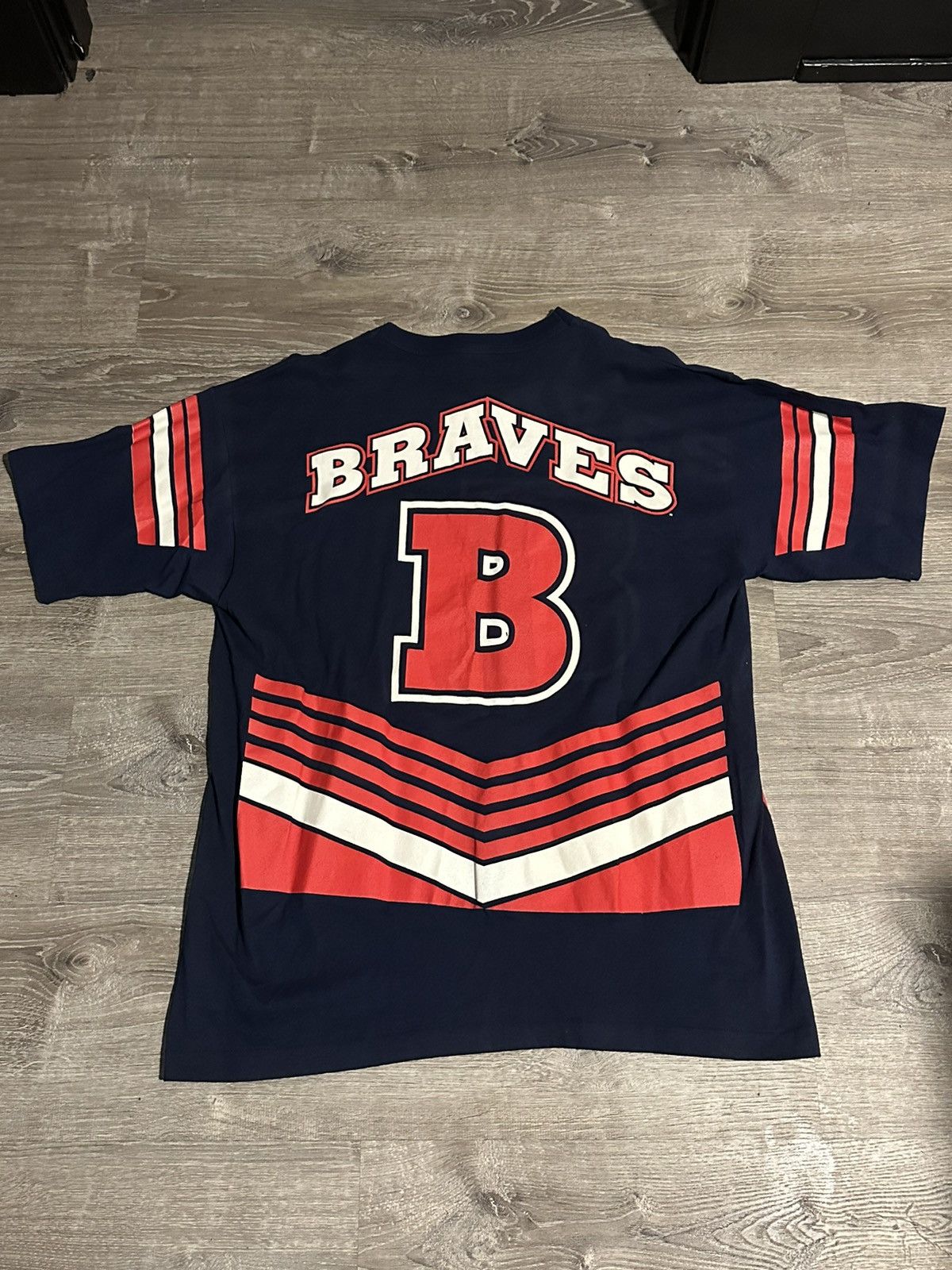 Salem Sportswear × Vintage VTG 1995 MLB Salem Sportswear Atlanta Braves AOP T-Shirt XL Size US XL / EU 56 / 4 - 6 Thumbnail