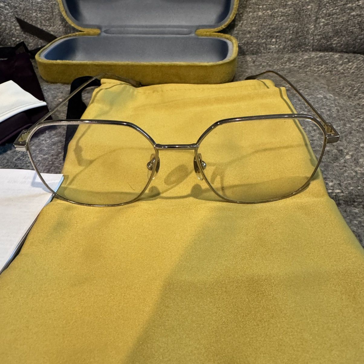 Gucci Gucci Silver Wire Frame Optical Glasses Luxury Size ONE SIZE - 1 Thumbnail