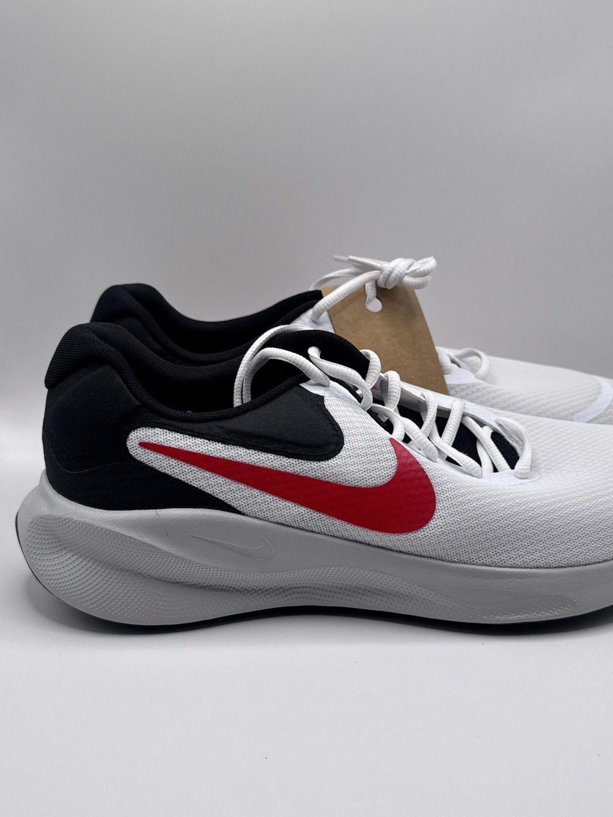Nike Nike Revolution 7 White Fire Red Black FB2207-102 Mens 12 Size US 12 / EU 45 - 3 Thumbnail
