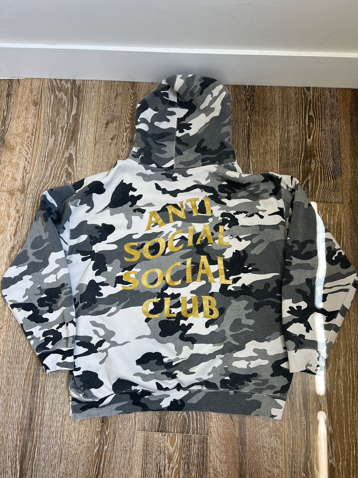 Anti Social Social Club Anti social social club snow camo hoodie Grailed