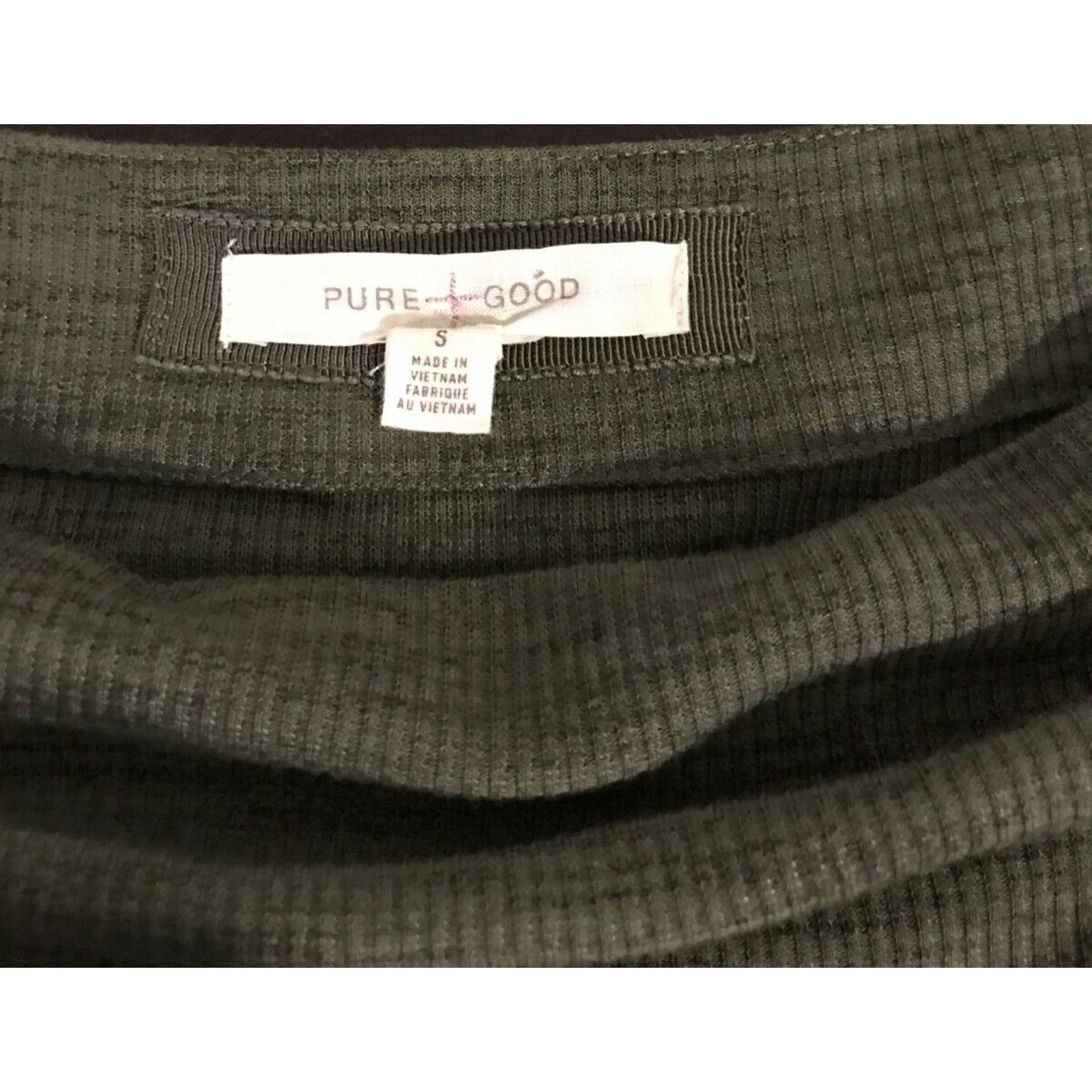 Anthropologie Anthropologie Pure+Good Cowlneck Green Ribbed Tunic Dress Size S / US 4 / IT 40 - 4 Thumbnail