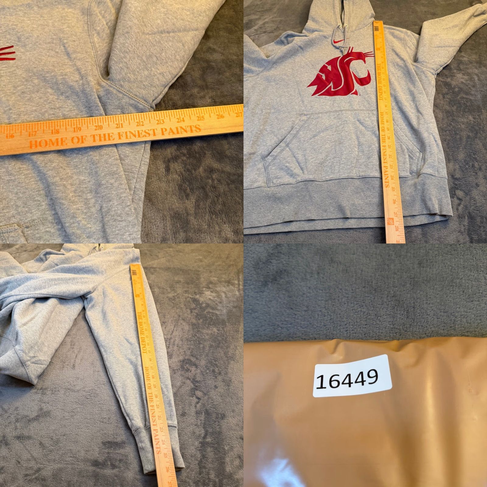 Nike Nike Washington State Cougars Pullover Hoodie Gray Red Logo Mens Large Size US L / EU 52-54 / 3 - 8 Thumbnail