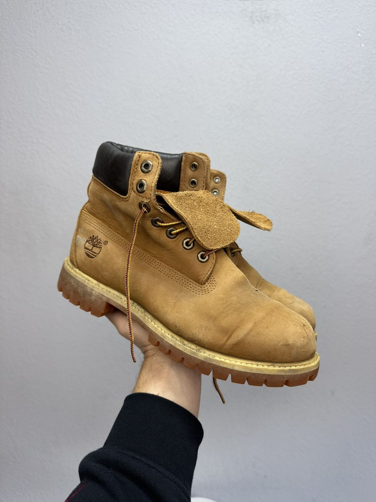 Timberland VINTAGE STREETWEAR HIGHT BEIGE LEATHER BOOTS 90s | Grailed