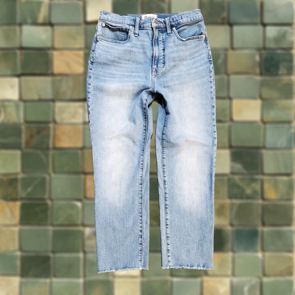 Madewell Madewell The Perfect Vintage Jean Women Sz 28 Blue Raw Hem High Waisted Casual Size 28" / US 6 / IT 42 - 1 Thumbnail