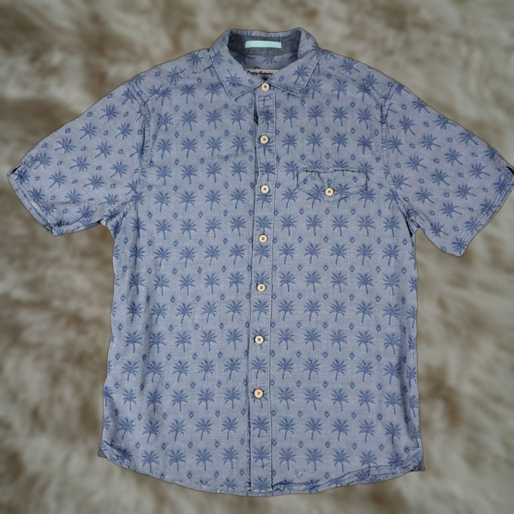 Tommy Bahama Tommy Bahama Shirt Mens Size Small Blue Cotton Lyocell Button Up Short Sleeve Size US S / EU 44-46 / 1 - 1 Thumbnail