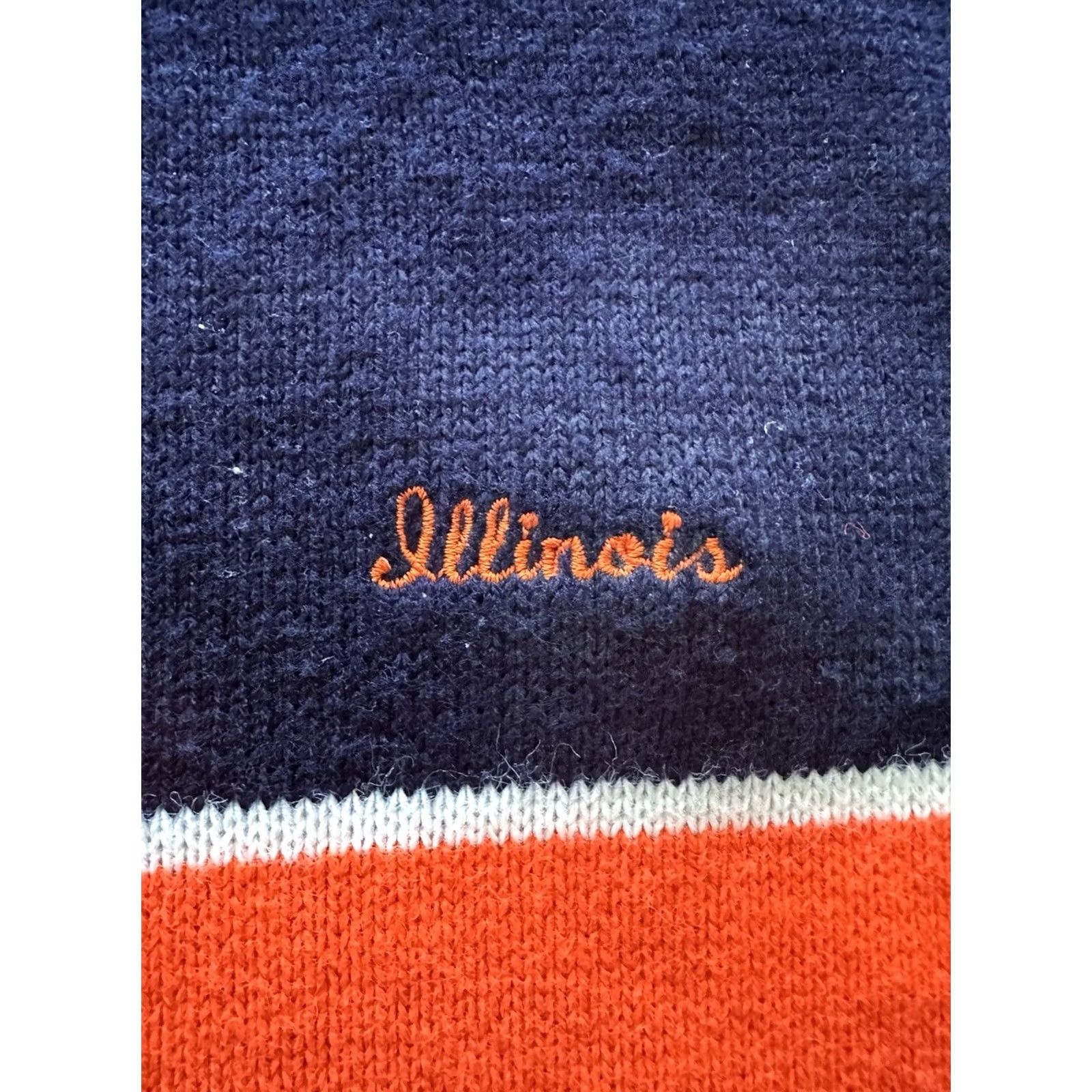 Vintage VINTAGE 1980s University Of Illinois Knit Sweater Navy Orange Men’s XL Pullover Knit Logo Regular Sweatshirt? Size US XL / EU 56 / 4 - 2 Thumbnail