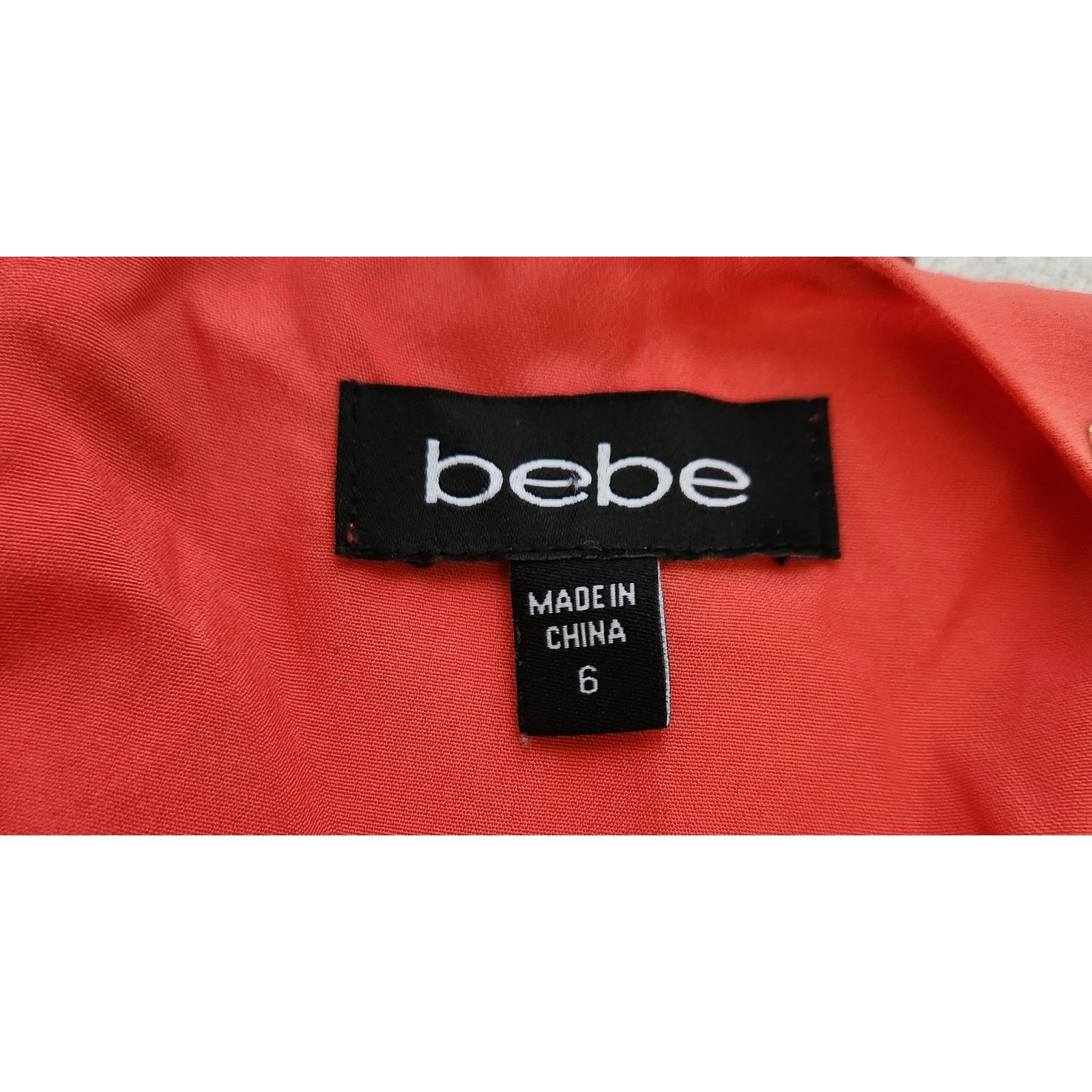 Other Bebe Hot Coral Studded Neckline Sleeveless Mini Dress 6 Size M / US 6-8 / IT 42-44 - 4 Thumbnail