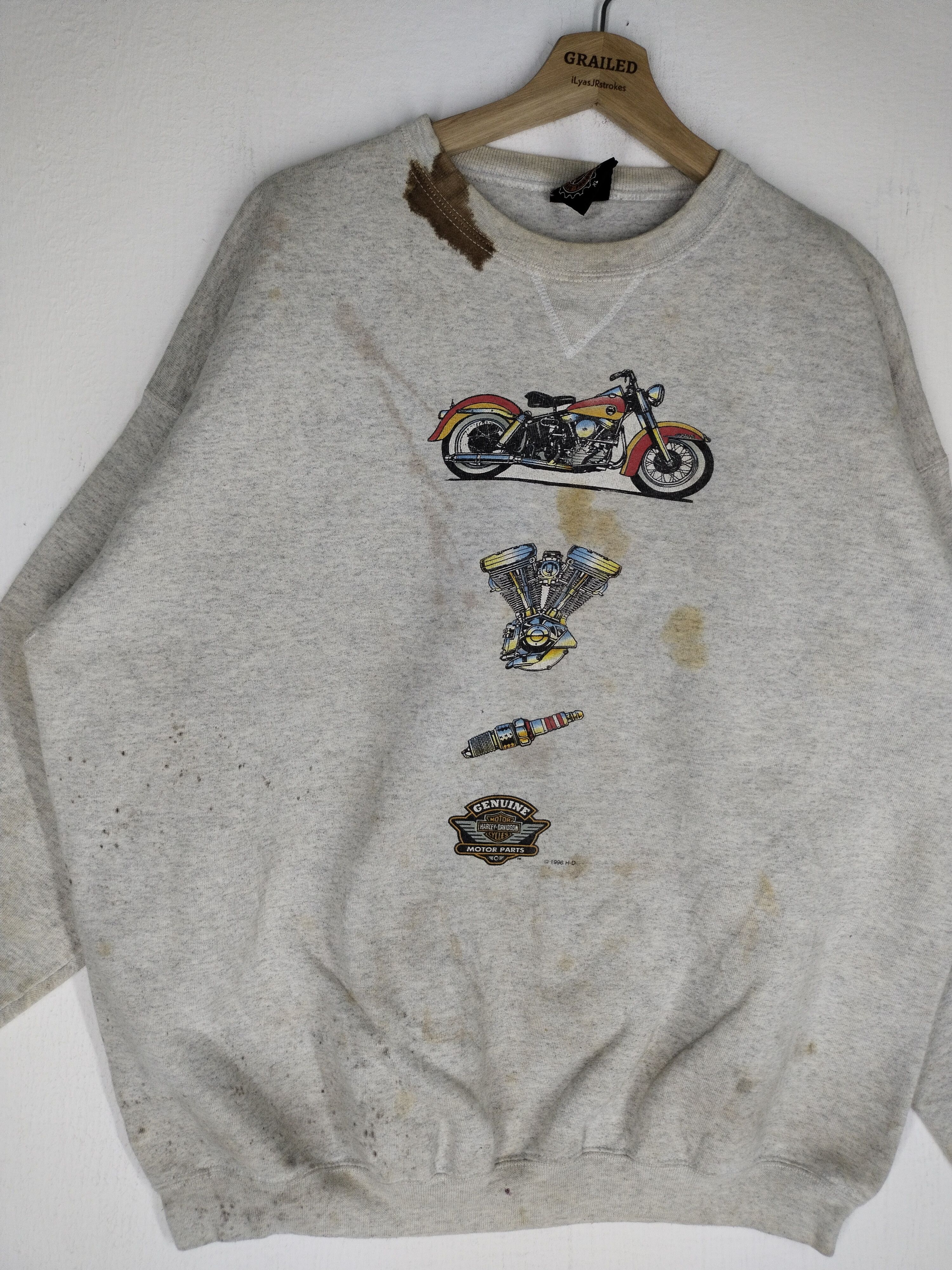 Harley Davidson × Vintage Vintage 1996 Harley Davidson HD Sweatshirt Size US XL / EU 56 / 4 - 4 Thumbnail