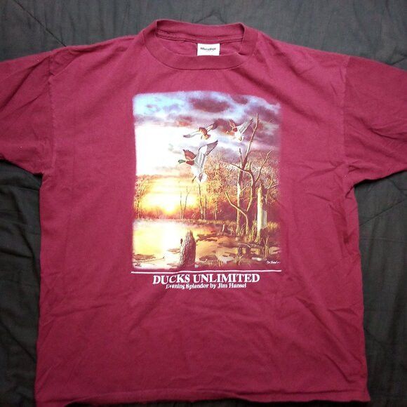Vintage Vintage Ducks Unlimited Evening Splendor Jim Hansel T-Shirt Size US XL / EU 56 / 4 - 2 Thumbnail