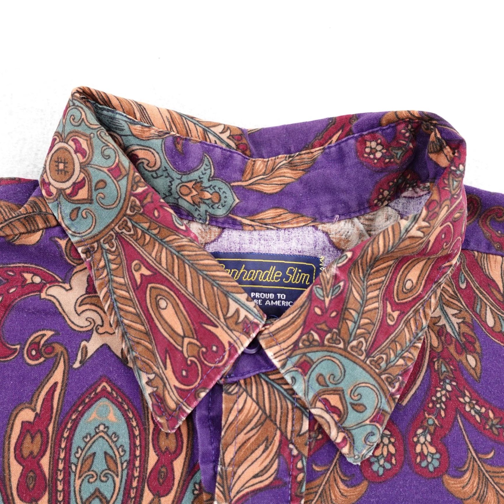 Vintage VINTAGE Panhandle Slim Shirt Mens 2XL Purple Paisley Button-Up Western Rodeo 90s Size US XXL / EU 58 / 5 - 2 Thumbnail