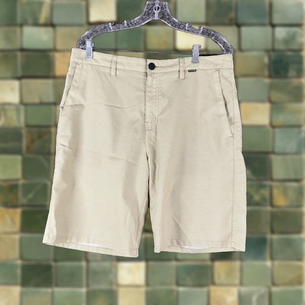 Hurley Hurley Shorts Men’s 34 Green Striped Chino Size US 34 / EU 50 - 1 Thumbnail