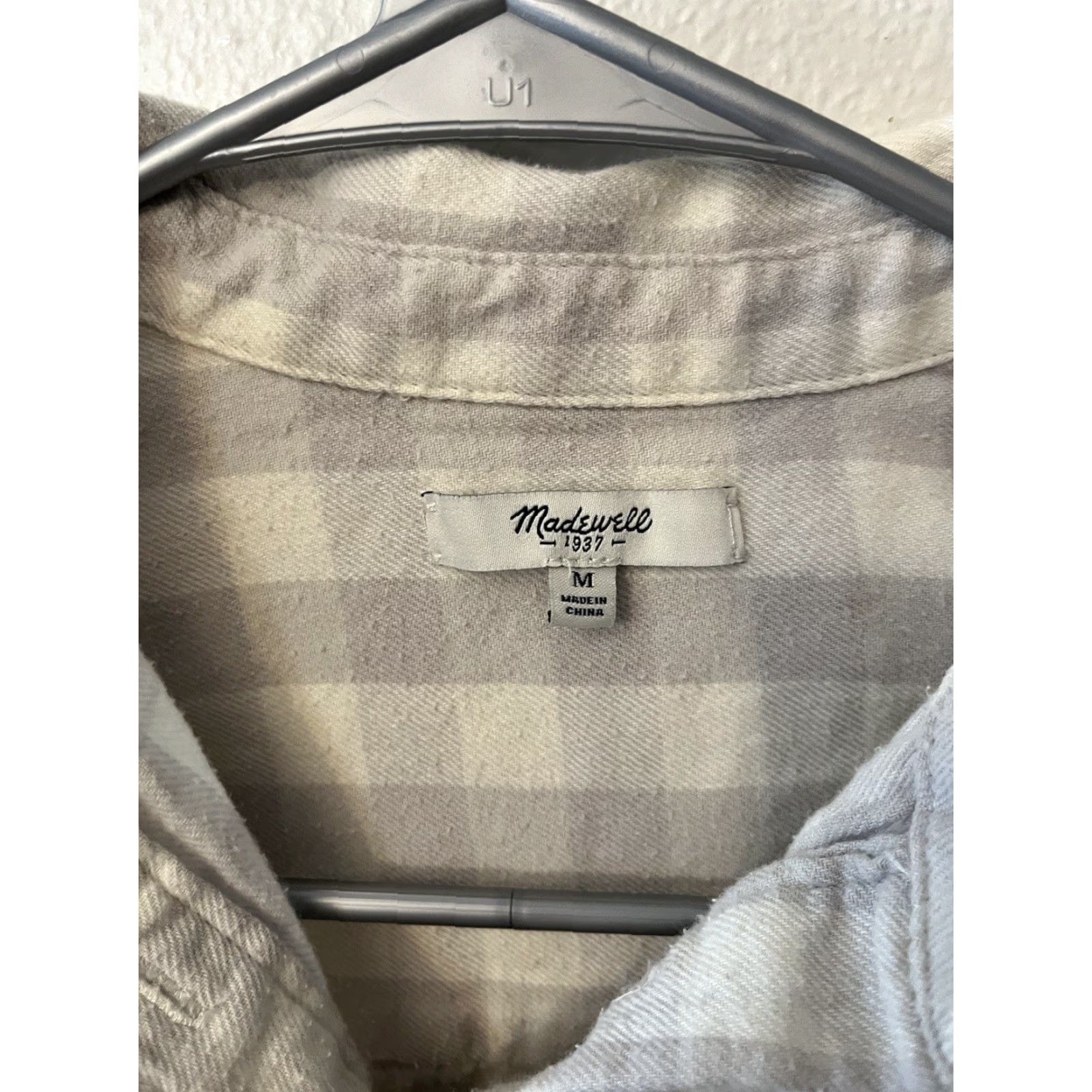 Madewell Madewell Gray Plaid Flannel Half Button Down Top M Casual Shirt Womens Button-Up 100% Cotton Flannel Classic Easy Care Pockets Size M / US 6-8 / IT 42-44 - 2 Thumbnail