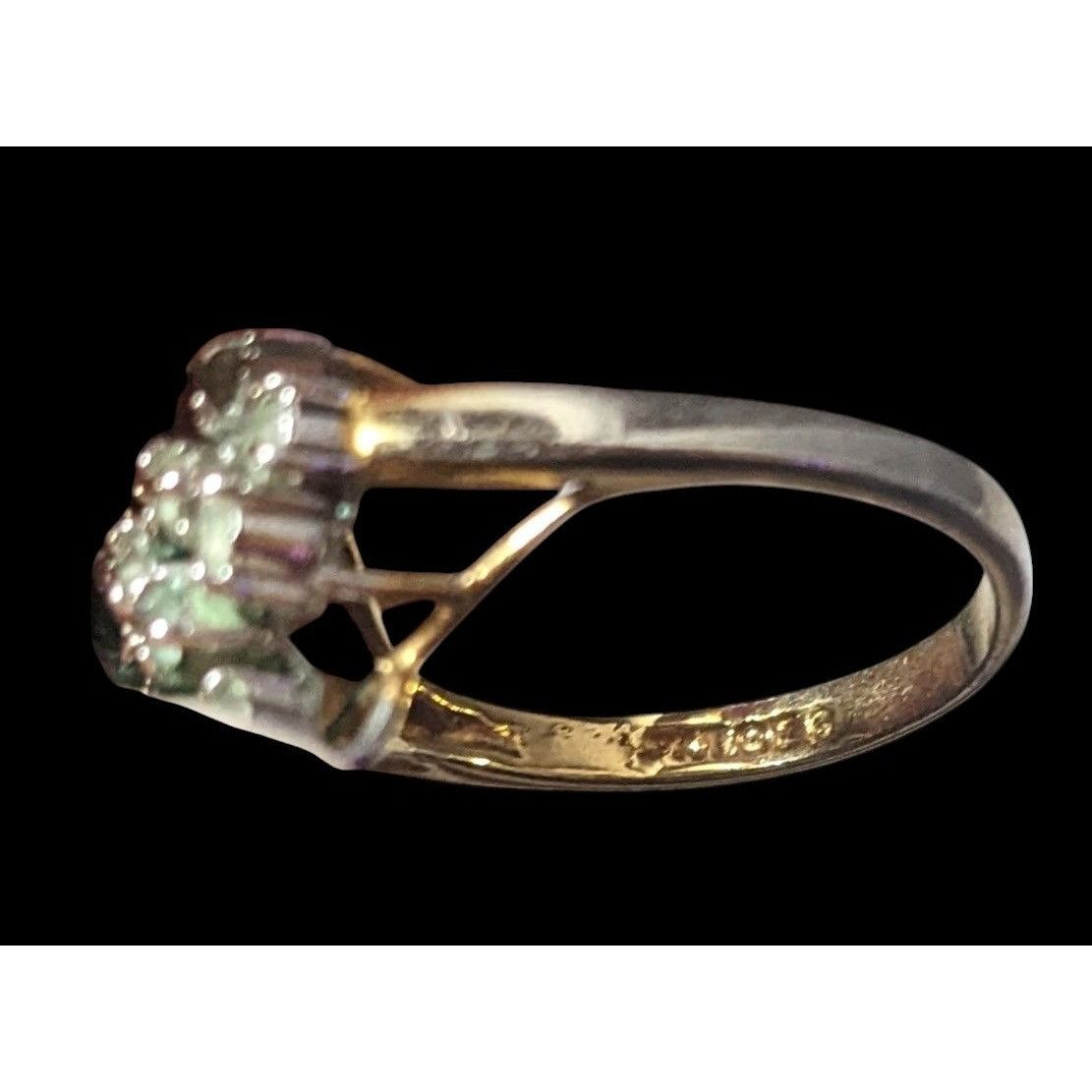 Other Vintage Faux Emerald And Diamond 14kt Gold Plated Floral Rin Size ONE SIZE - 13 Thumbnail