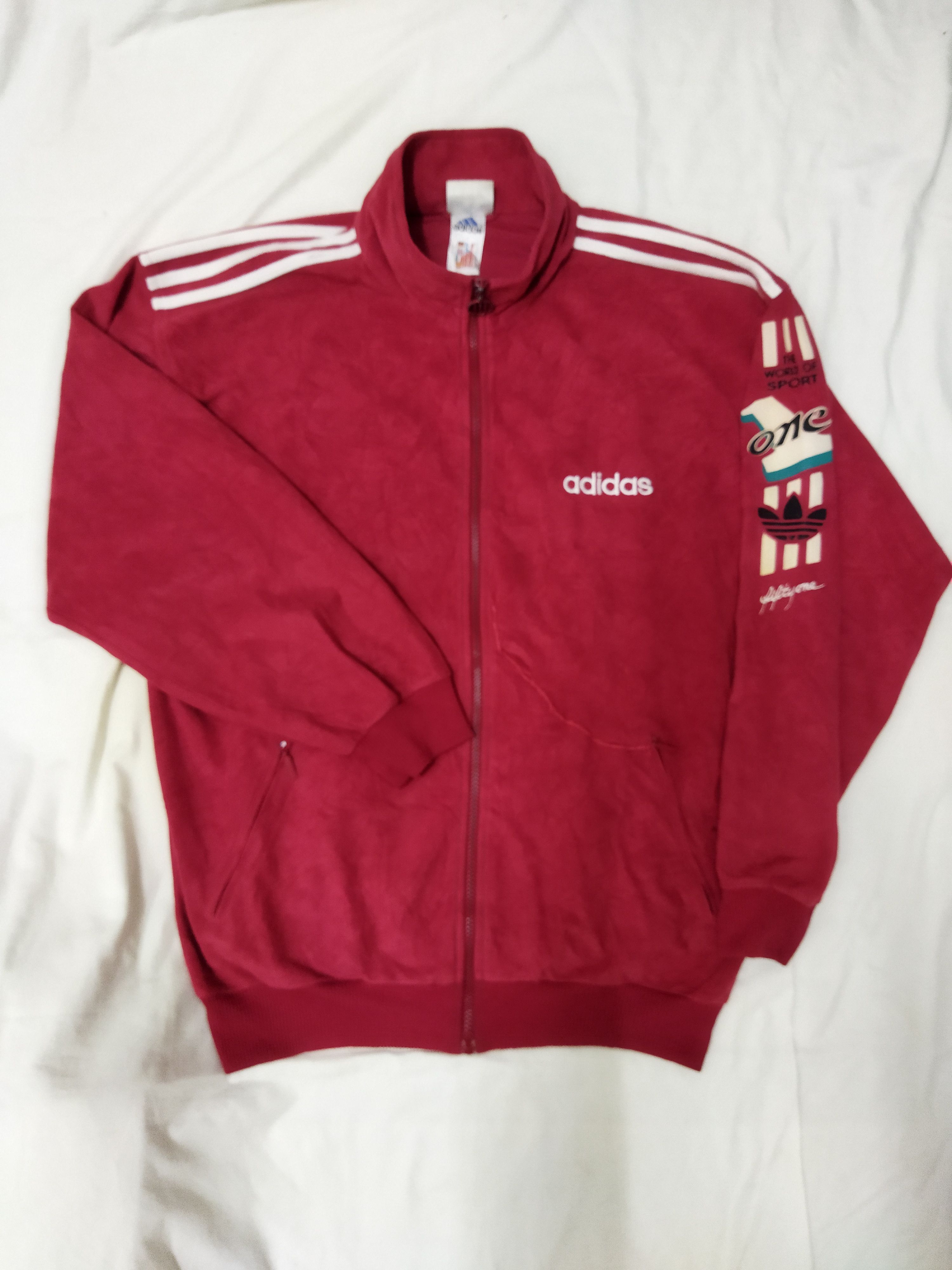 image of Vintage Adidas Jacket in Red, Men's (Size XL)