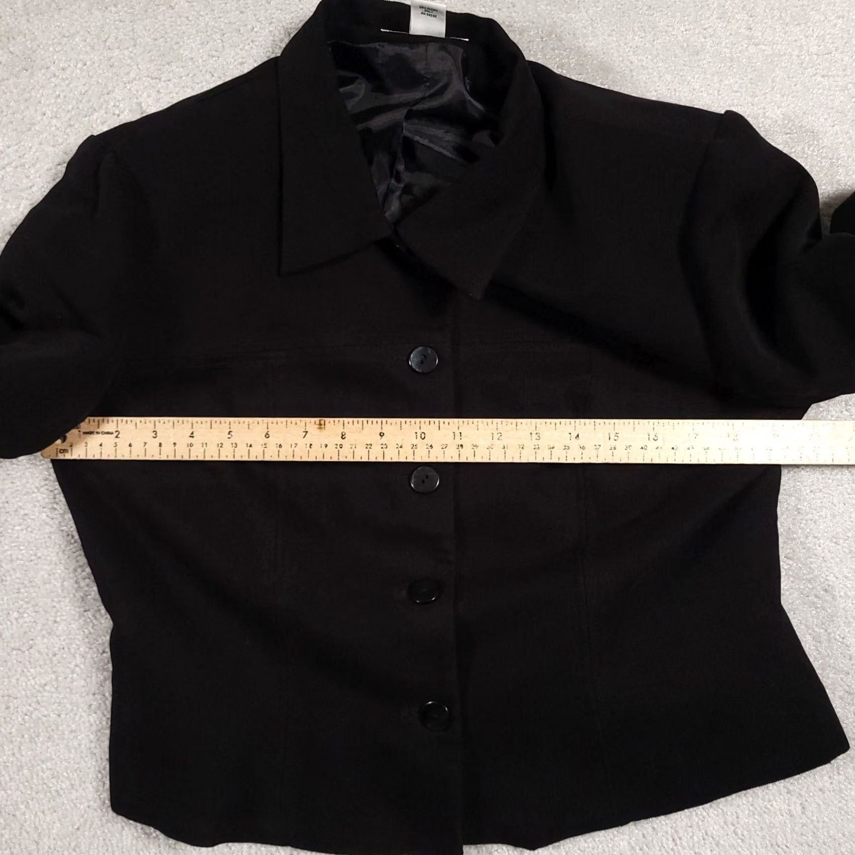Croft & Barrow Croft & Barrow Blazer Jacket Women's 14P Petite Short Black Corduroy Brushed Button Shoulder Pads Classic Blazer Coat Urban 90s Style Mens? Size 36" / US 14 / IT 50 - 7 Thumbnail