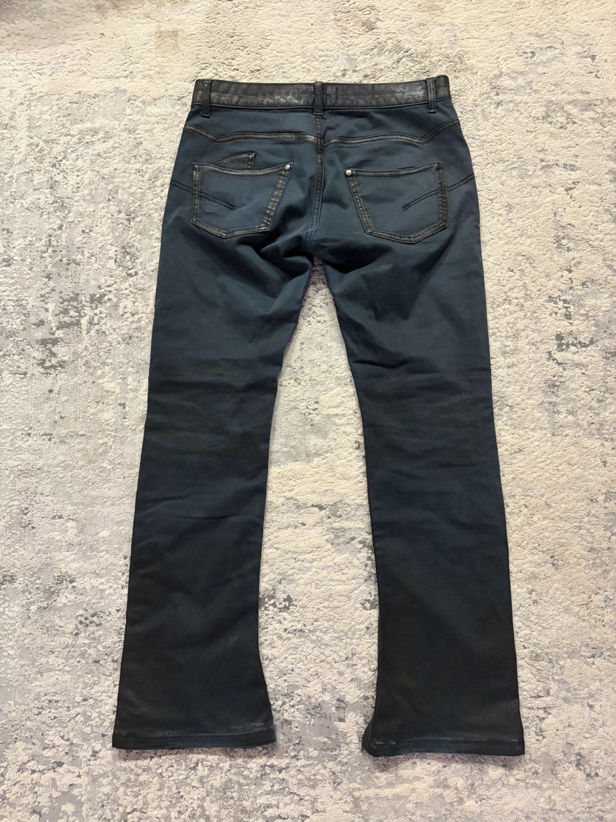 JACKROSE Coated Seam Bootcut Denim Black Size US 33 - 9 Thumbnail