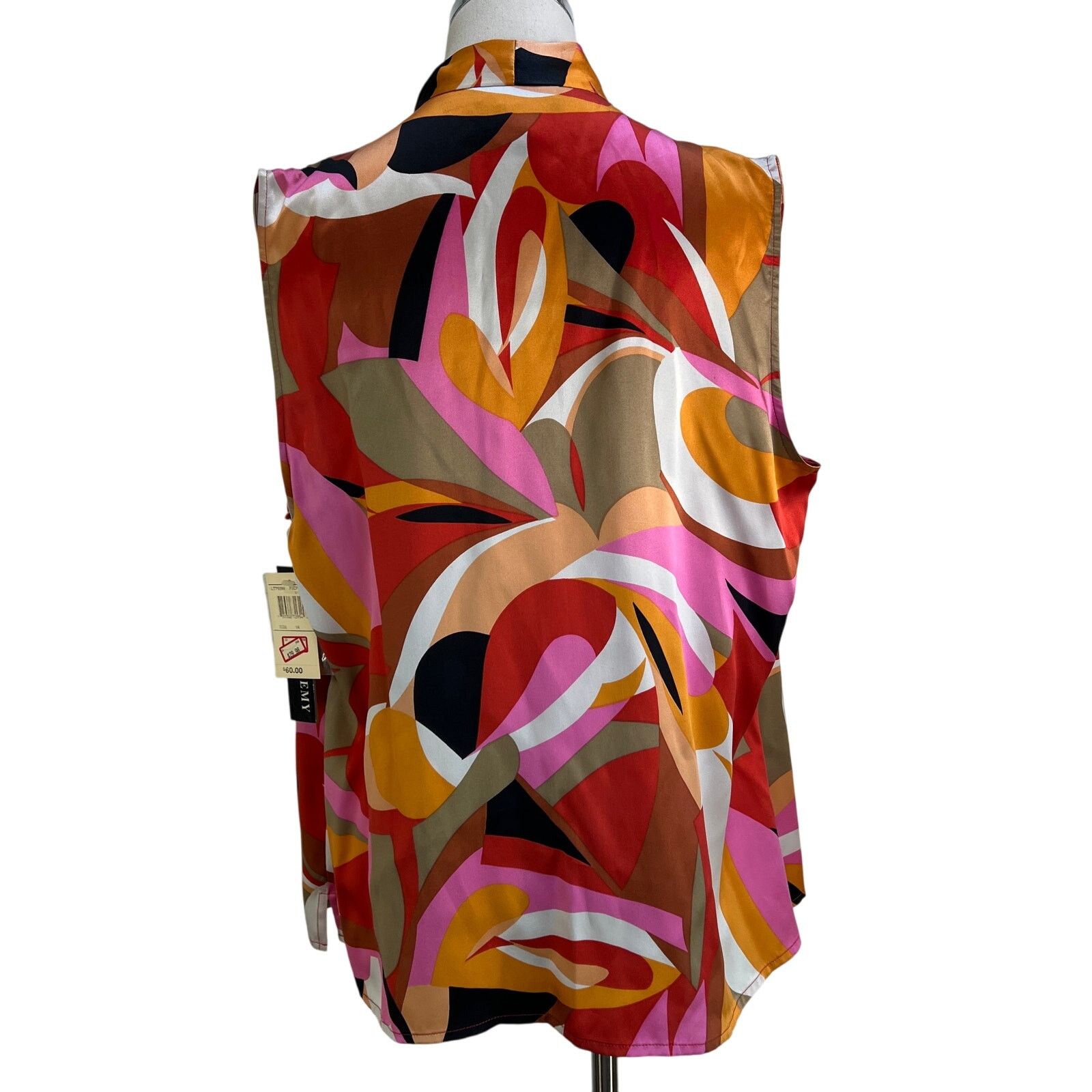 Vintage Spenser Jeremy Woman Silk Printed Blouse Sleeveless Top Size XL / US 12-14 / IT 48-50 - 10 Thumbnail