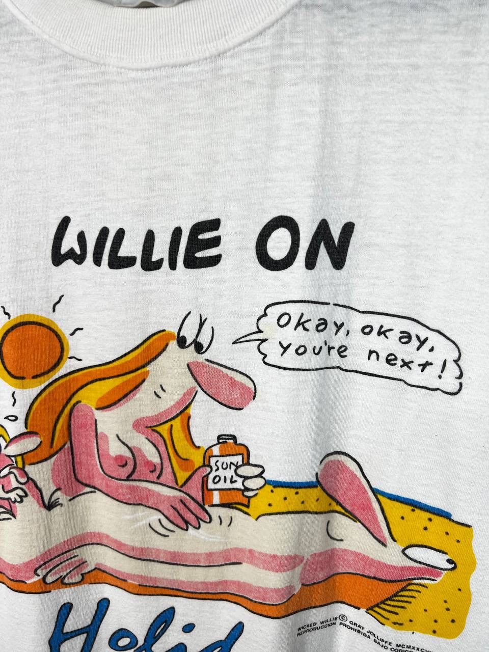 Vintage Pornstar Willie on Holliday 90s crazy t-shirts size M Size US M / EU 48-50 / 2 - 4 Thumbnail