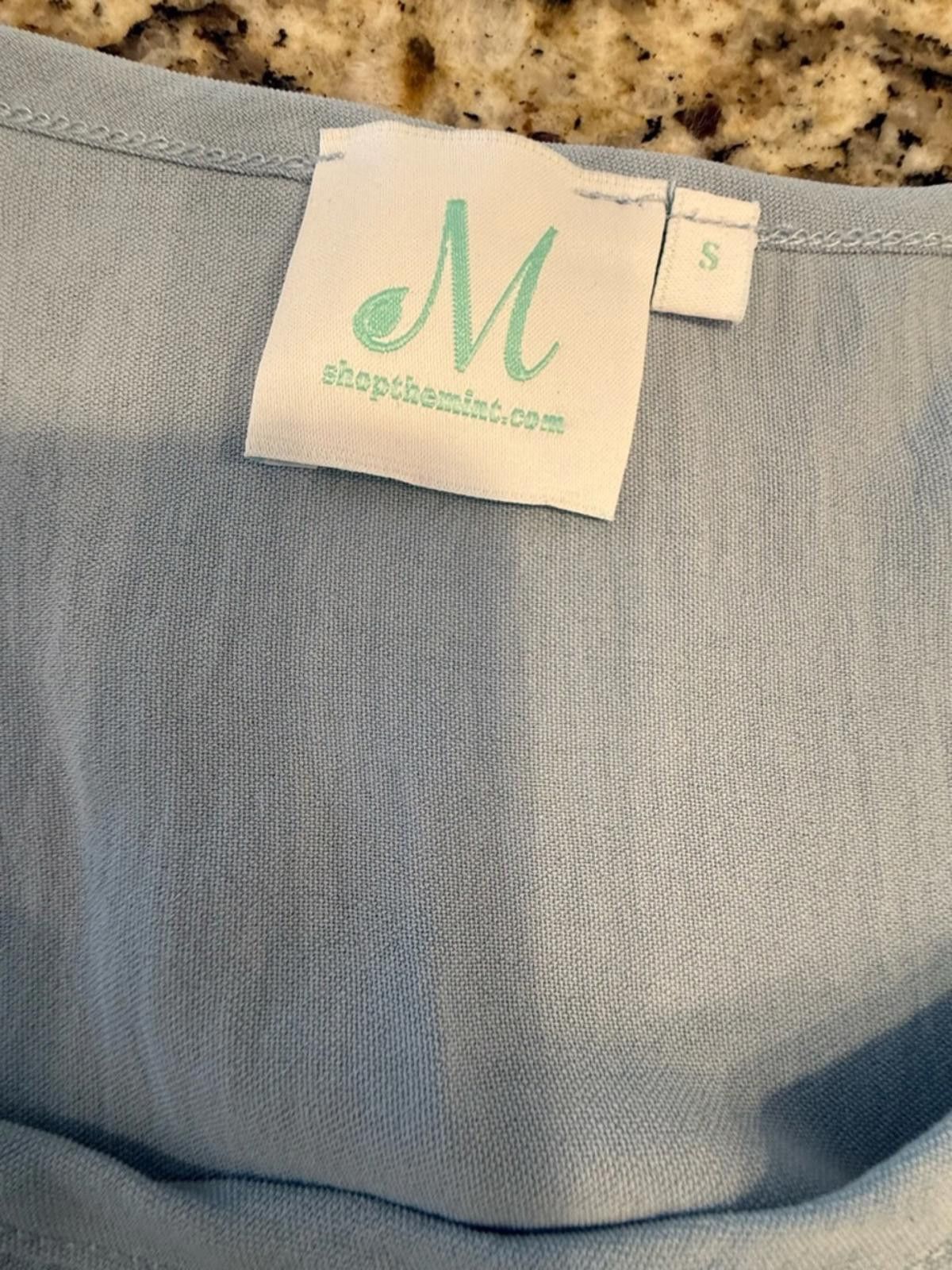 Other Mint Julep chic sky blue tunic top fabric belt & bow SZ SM Size S / US 4 / IT 40 - 6 Thumbnail