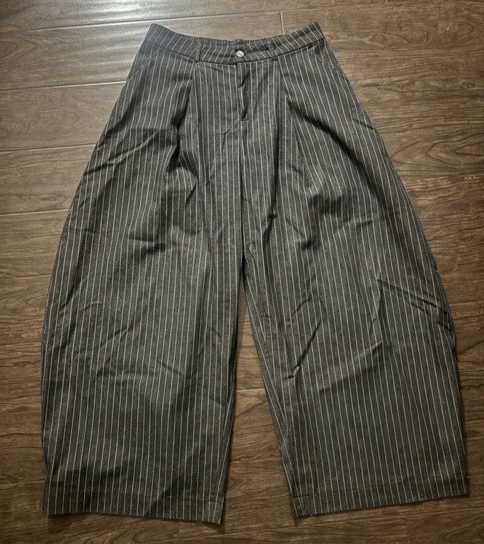 Other black pinstripe wide leg trousers Size US 34 / EU 50 - 1 Thumbnail