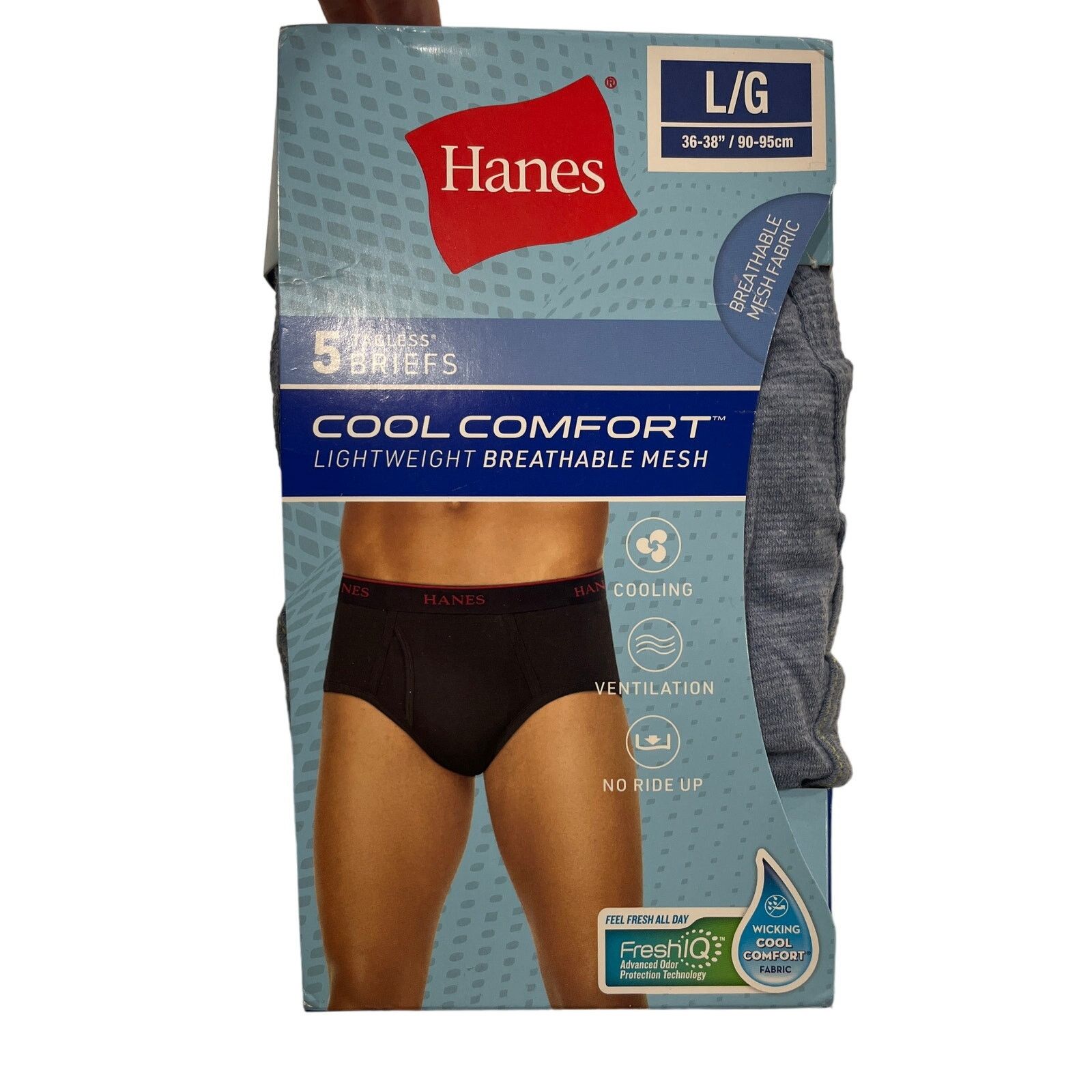 7-32 HANES Men's Classic Briefs Comfort Cool 5-PACK Large