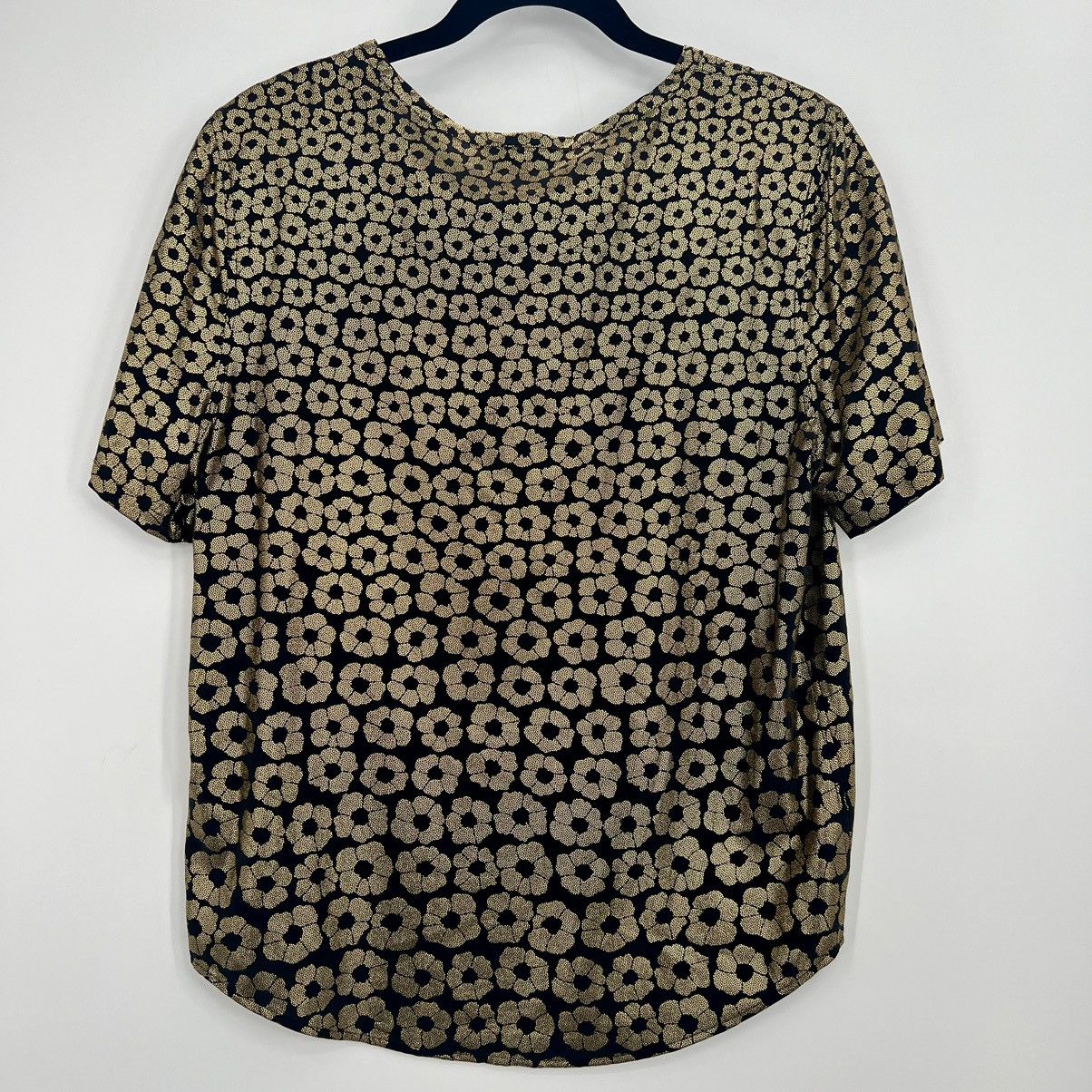 Equipment Equipment Femme Riley Metallic Floral Print Tee Black Gold Size M / US 6-8 / IT 42-44 - 5 Thumbnail