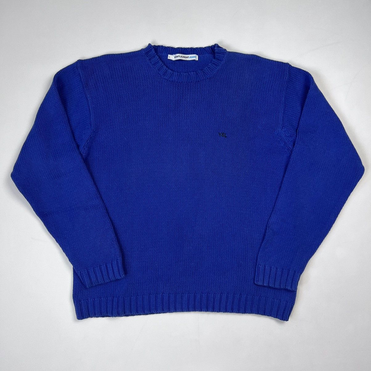 Vintage × Yves Saint Laurent Vintage Yves Saint Laurent YSL heavy knit cotton sweater Size US L / EU 52-54 / 3 - 1 Thumbnail