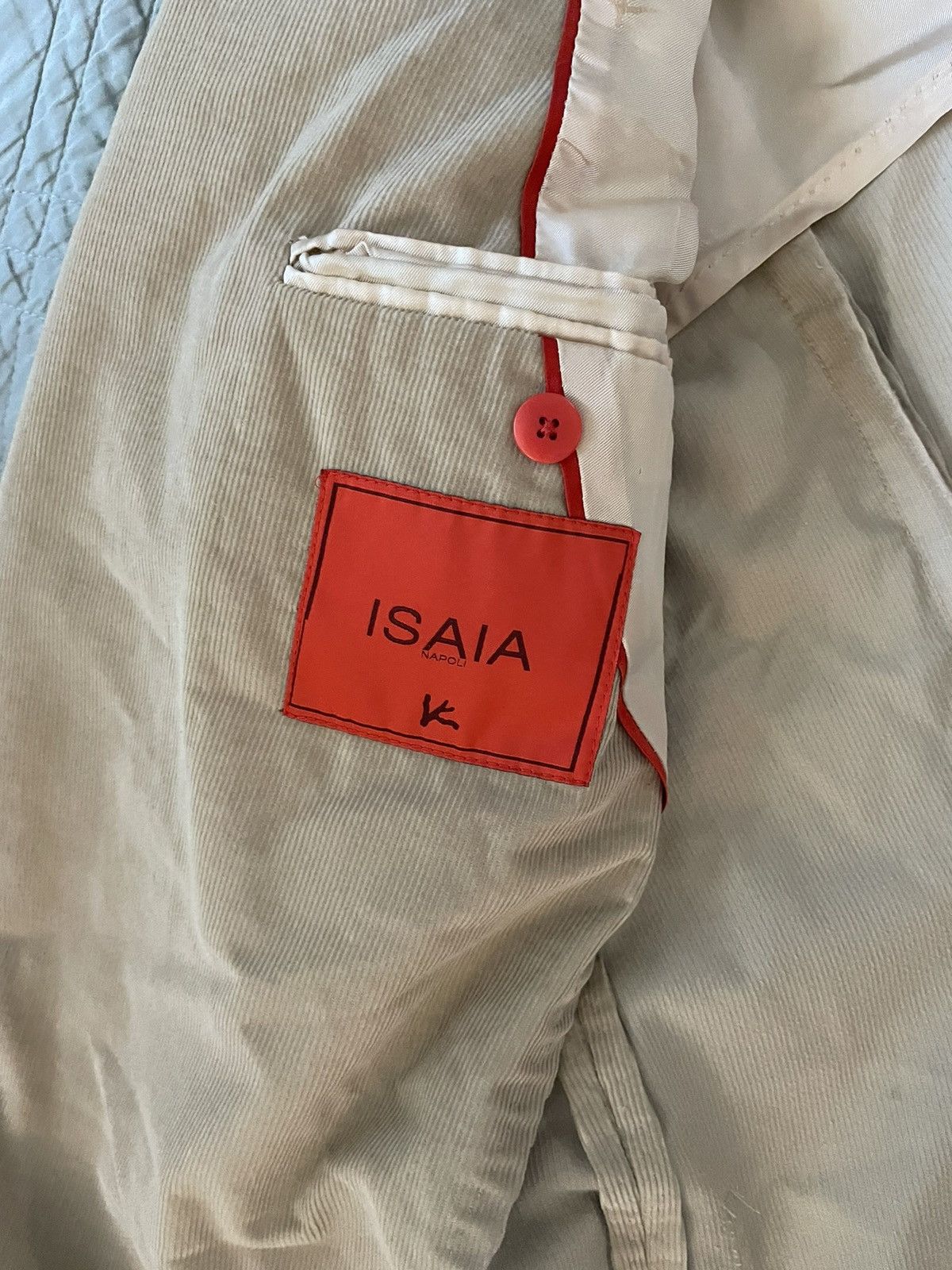 Isaia Deconstructed Patch Pocket Corduroy Jacket Size 48R - 5 Thumbnail
