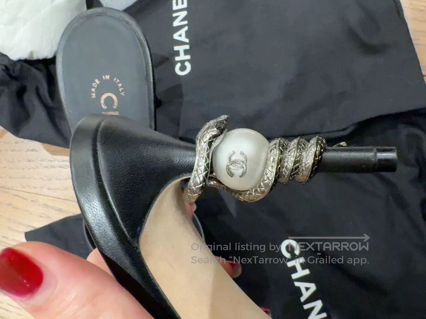 Chanel Chanel Pearl & Snake Head Heels. Size US 6.5 / IT 36.5 - 4 Thumbnail