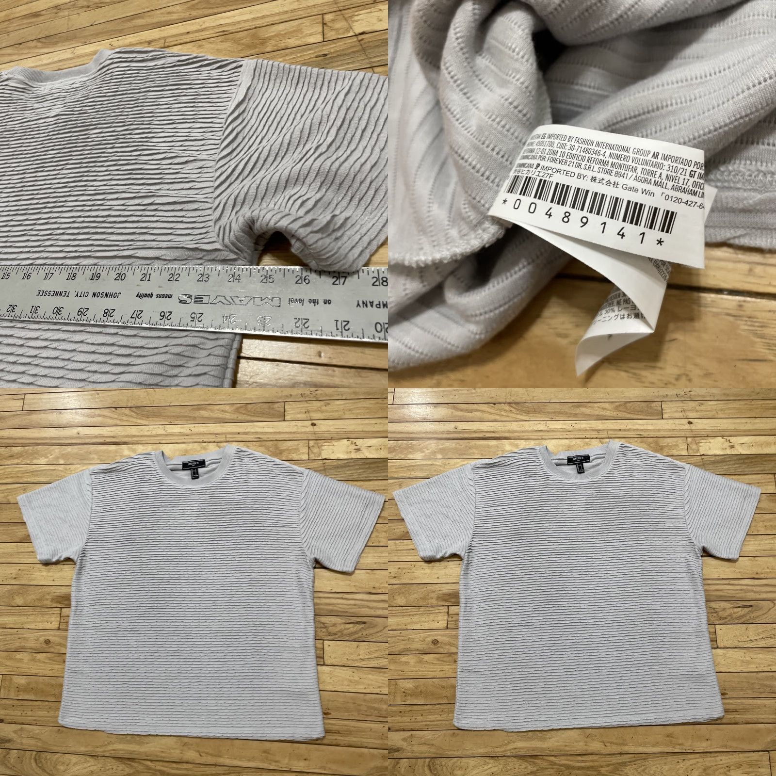 Forever 21 FOREVER 21 Shirt Men L Gray Ruffle 90s Tee Short Sleeve Modern Casual Women’s? Size US L / EU 52-54 / 3 - 8 Thumbnail