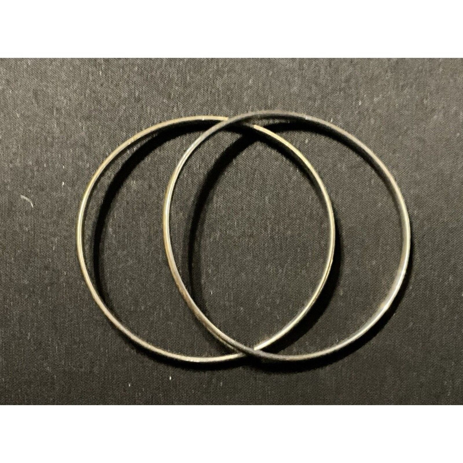 Other Silver Tone Abstract Shaped Stackable Bracelet Pair 8.25in Size ONE SIZE - 4 Thumbnail