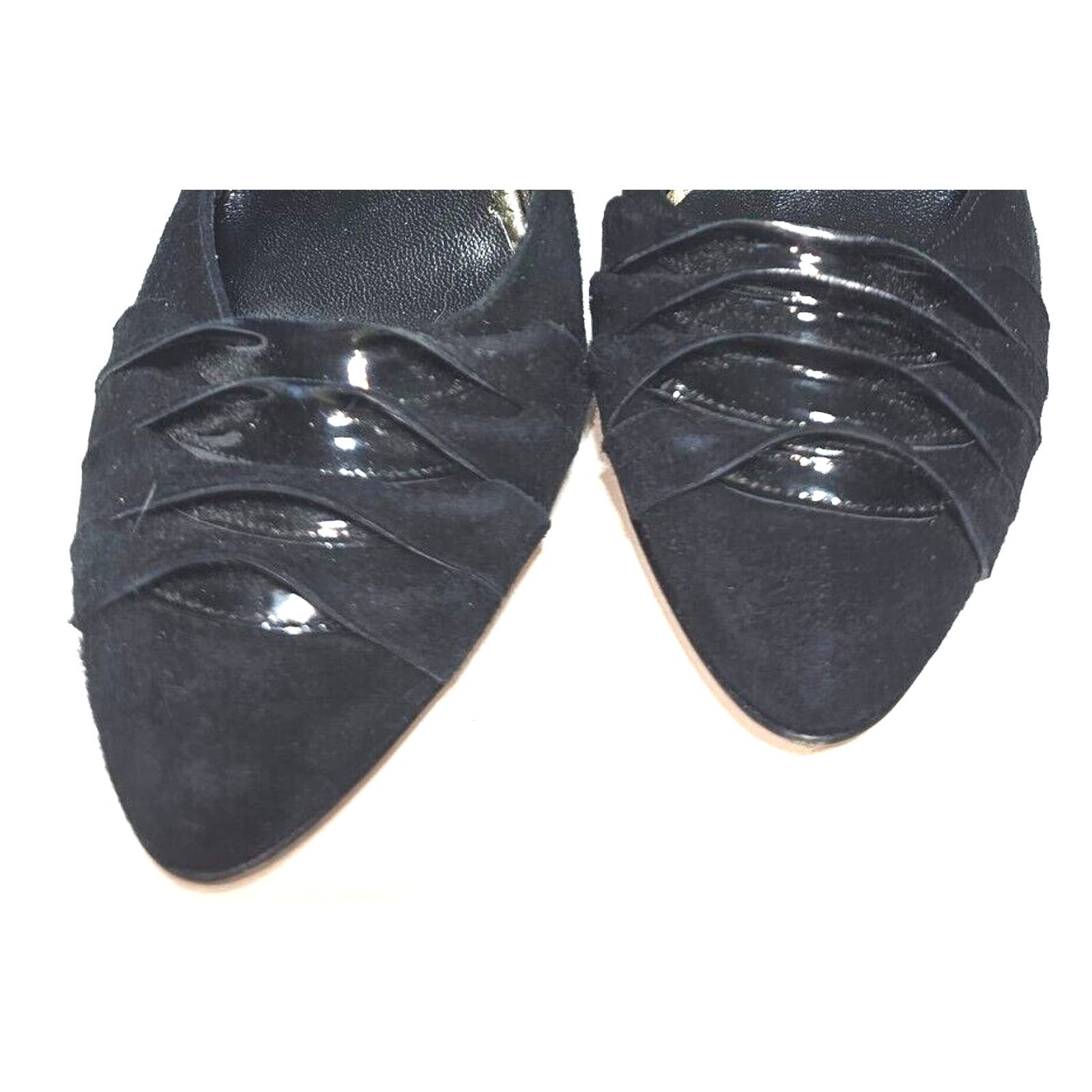 Loeffler Randall LOEFFLER RANDALL Blk Suede & Paton Leather Heels size 10 Size US 10 / IT 40 - 4 Thumbnail