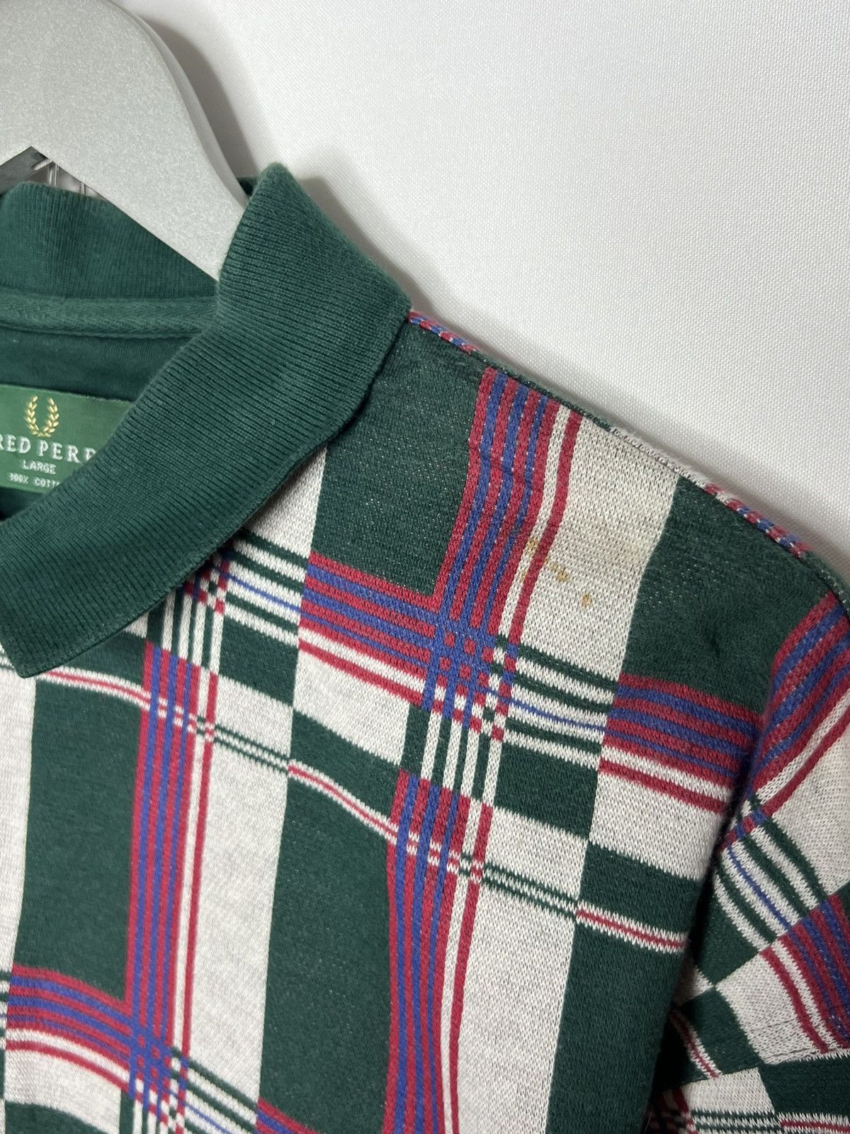 Other 🔥 Rare Vintage Fred Perry Plaid Polo Shirt Short Sleeve 🔥 Size US L / EU 52-54 / 3 - 6 Thumbnail