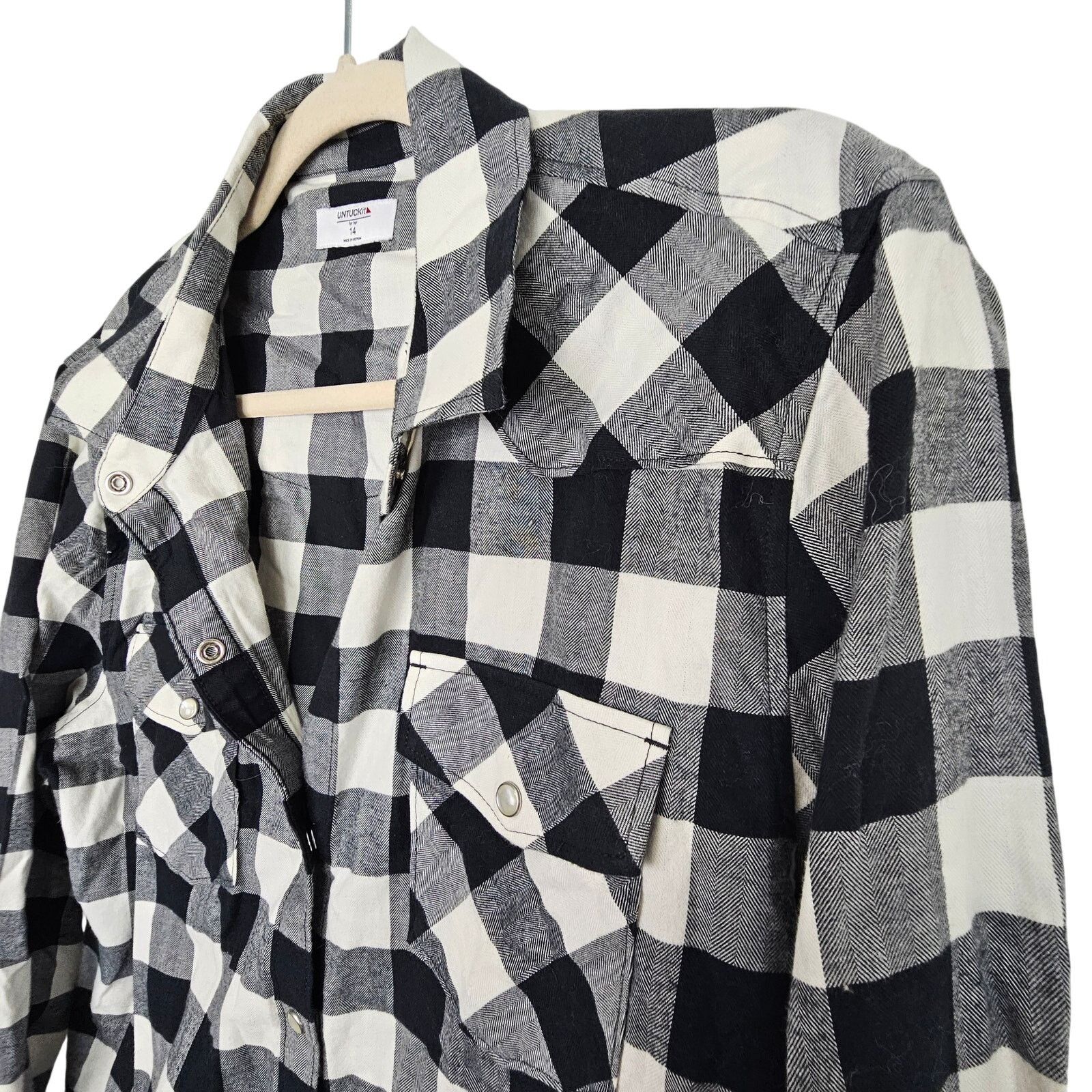 UNTUCKit UNTUCKit Women Holden Western Shirt 14 Buffalo Check Flannel Size XL / US 12-14 / IT 48-50 - 5 Thumbnail