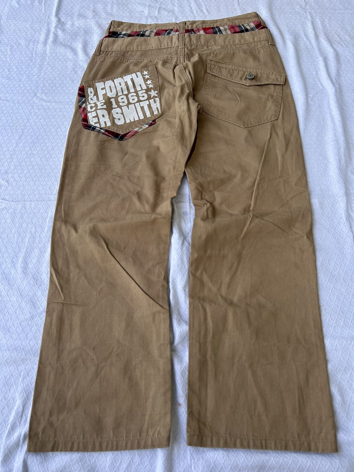 If Six Was Nine 💸BINDINGOFFER💸Double waist japanese poem casual chino pants Size US 32 / EU 48 - 2 Thumbnail
