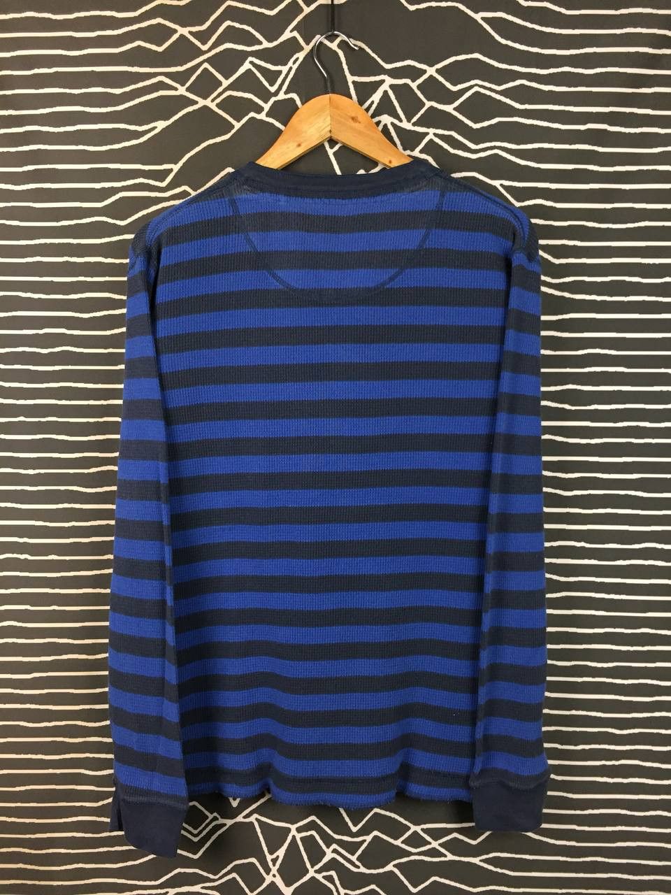 Uniqlo Uniqlo Authentic Wash Striped Waffle Knit Henley Tee Size US L / EU 52-54 / 3 - 5 Thumbnail