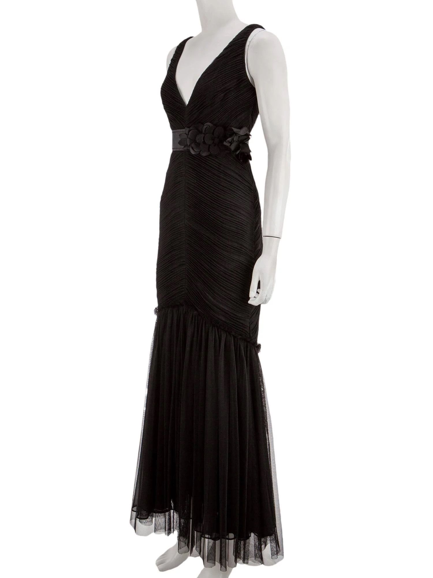 Vera Wang Eloise tulle evening gown in black Size S / US 4 / IT 40 - 3 Thumbnail