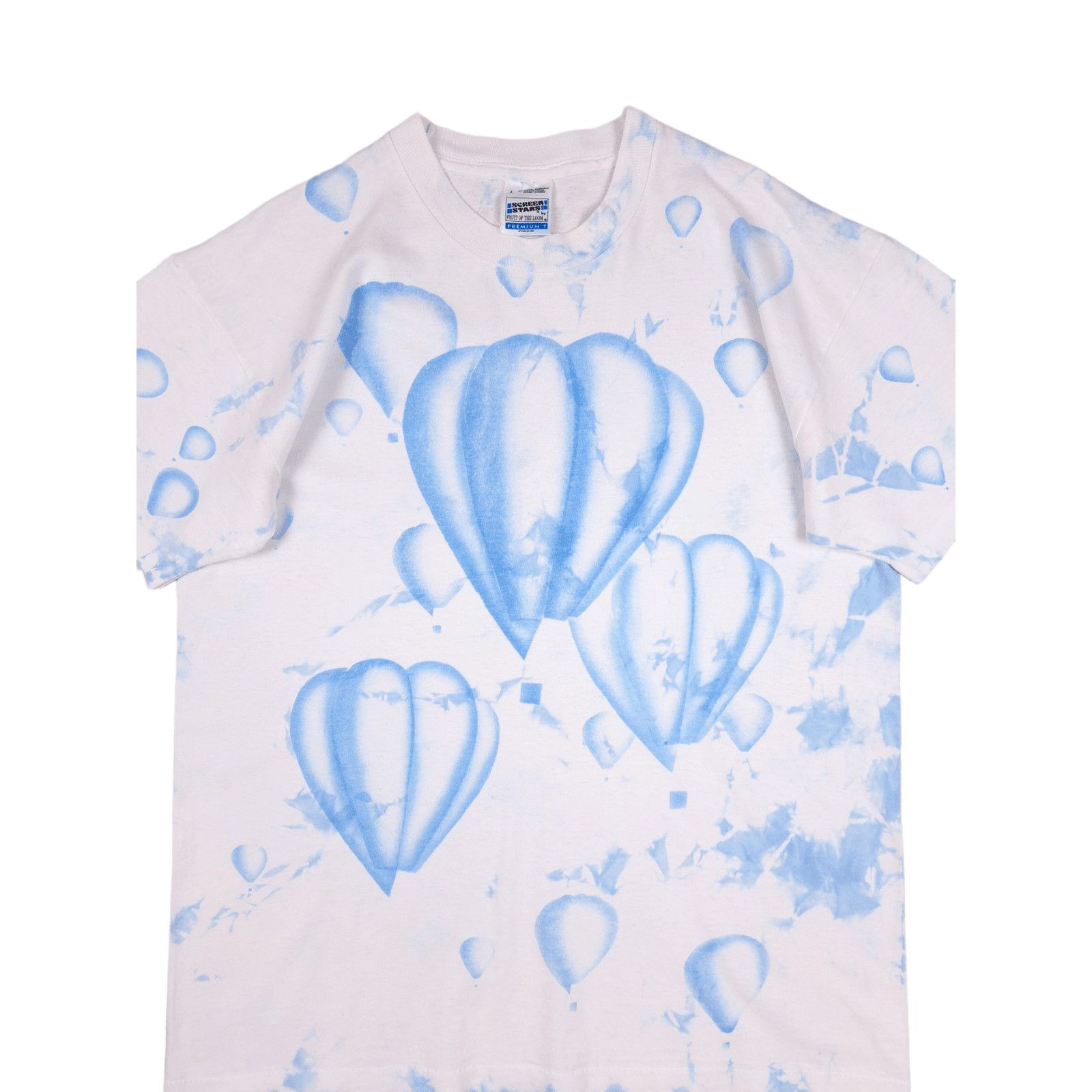 Vintage 💎 Vintage Art Abstract Baloons White Blue Sky T-shirt Size US L / EU 52-54 / 3 - 3 Thumbnail