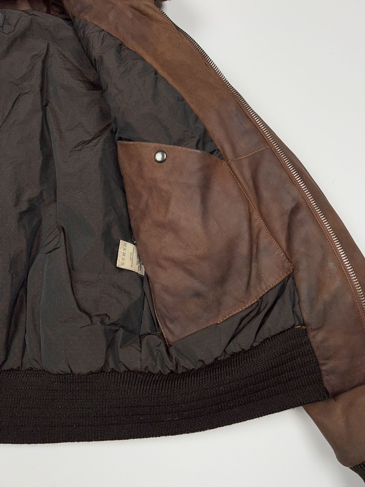 Pal Zileri Pal Zileri Lab Leather Hooded Bomber Jacket Aviator Fly Size US M / EU 48-50 / 2 - 14 Thumbnail