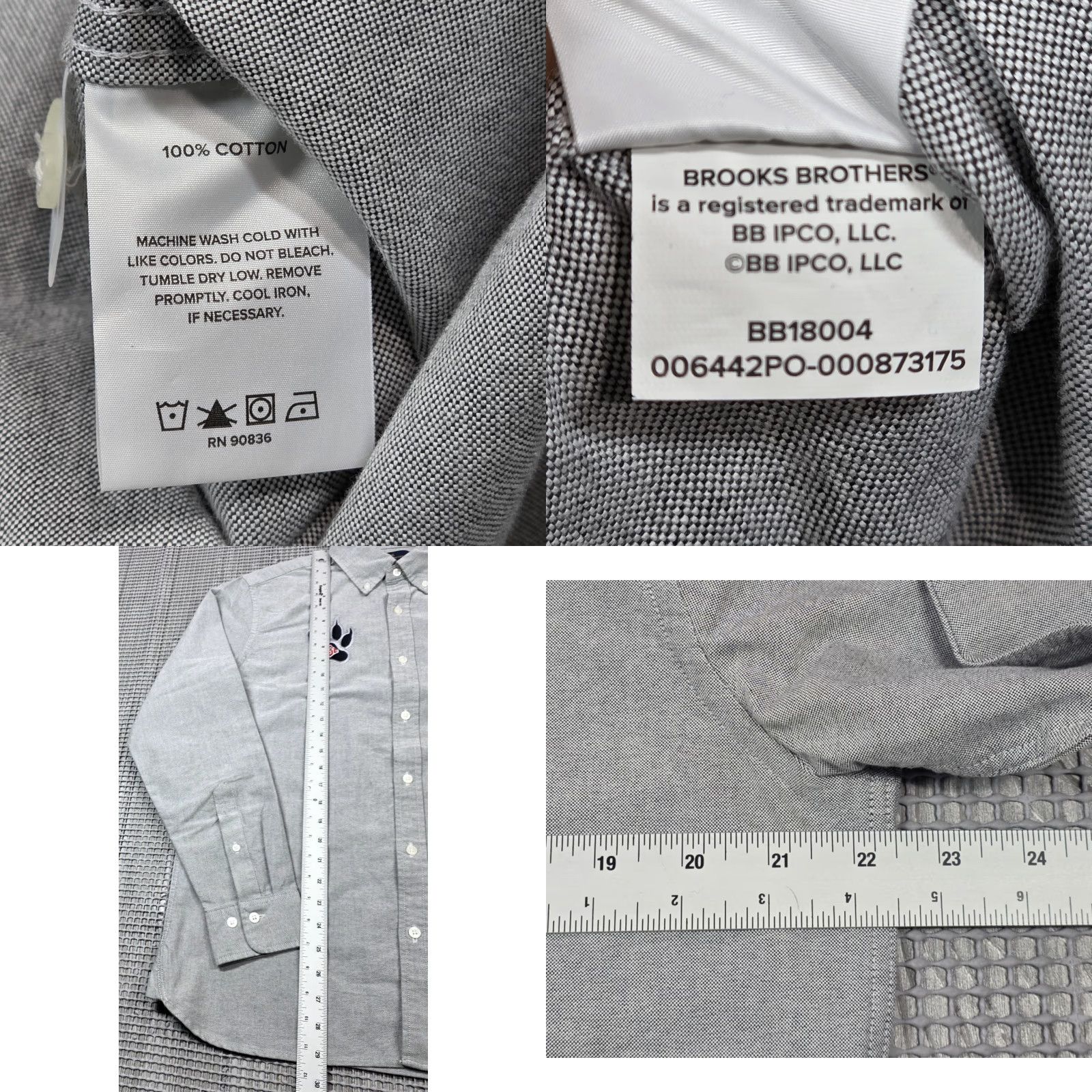 Brooks Brothers VINTAGE Brooks Brothers Men M Gray NC State Wolfpack Oxford Button Up Long Sleeve OCBD Size US M / EU 48-50 / 2 - 8 Thumbnail